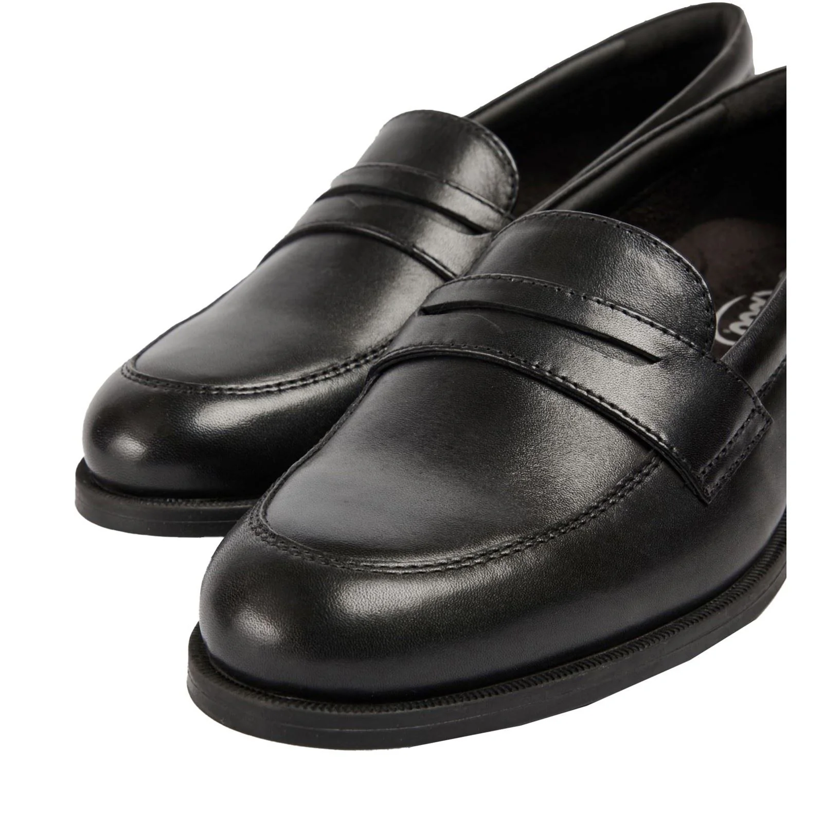 Pod Islay Leather Youth Black Loafers - Image 6