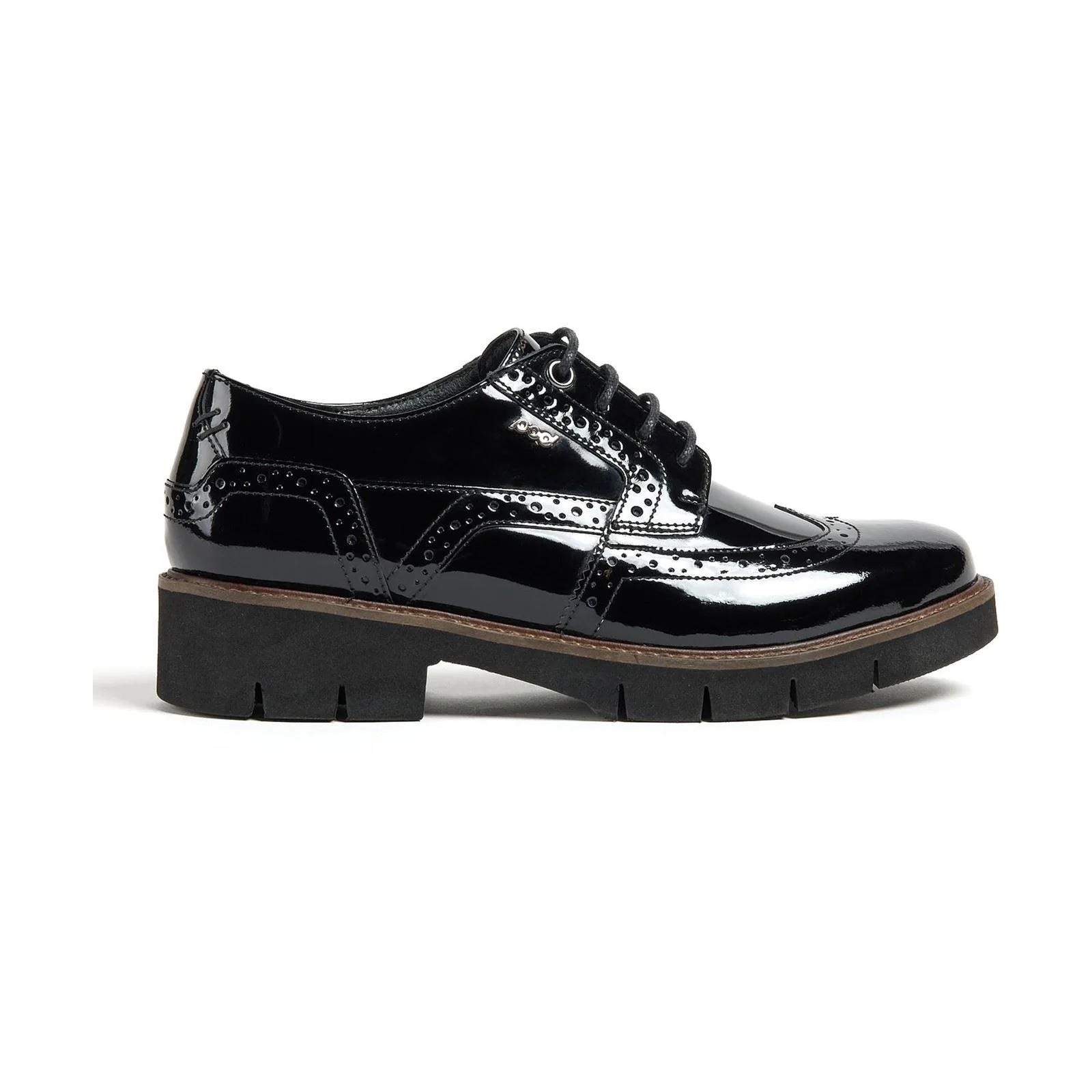 Pod Kacey Leather Women's Black Brogues Shoes - Image 3