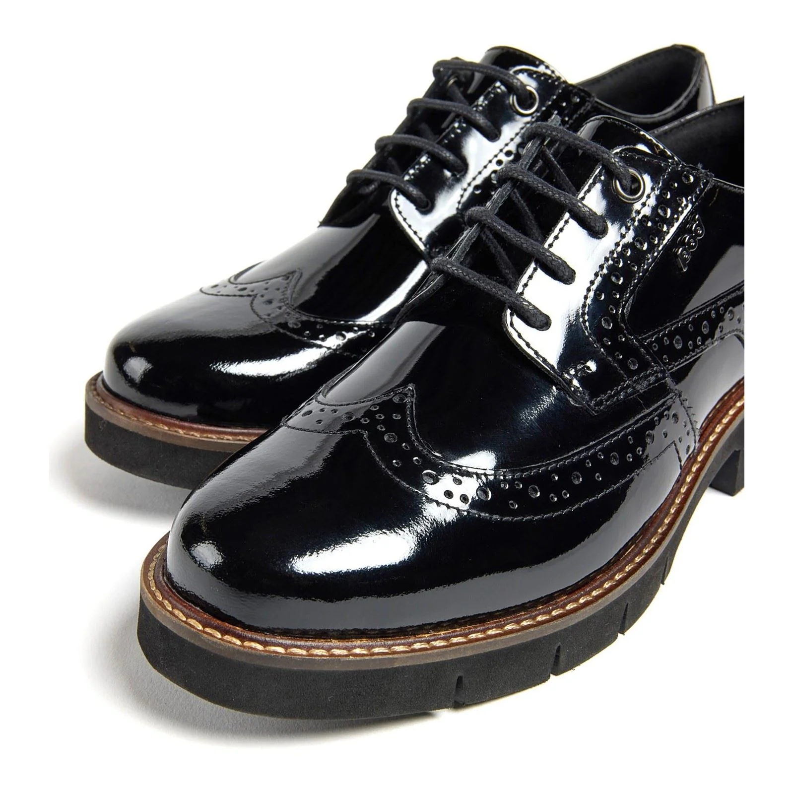 Pod Kacey Leather Women's Black Brogues Shoes - Image 4