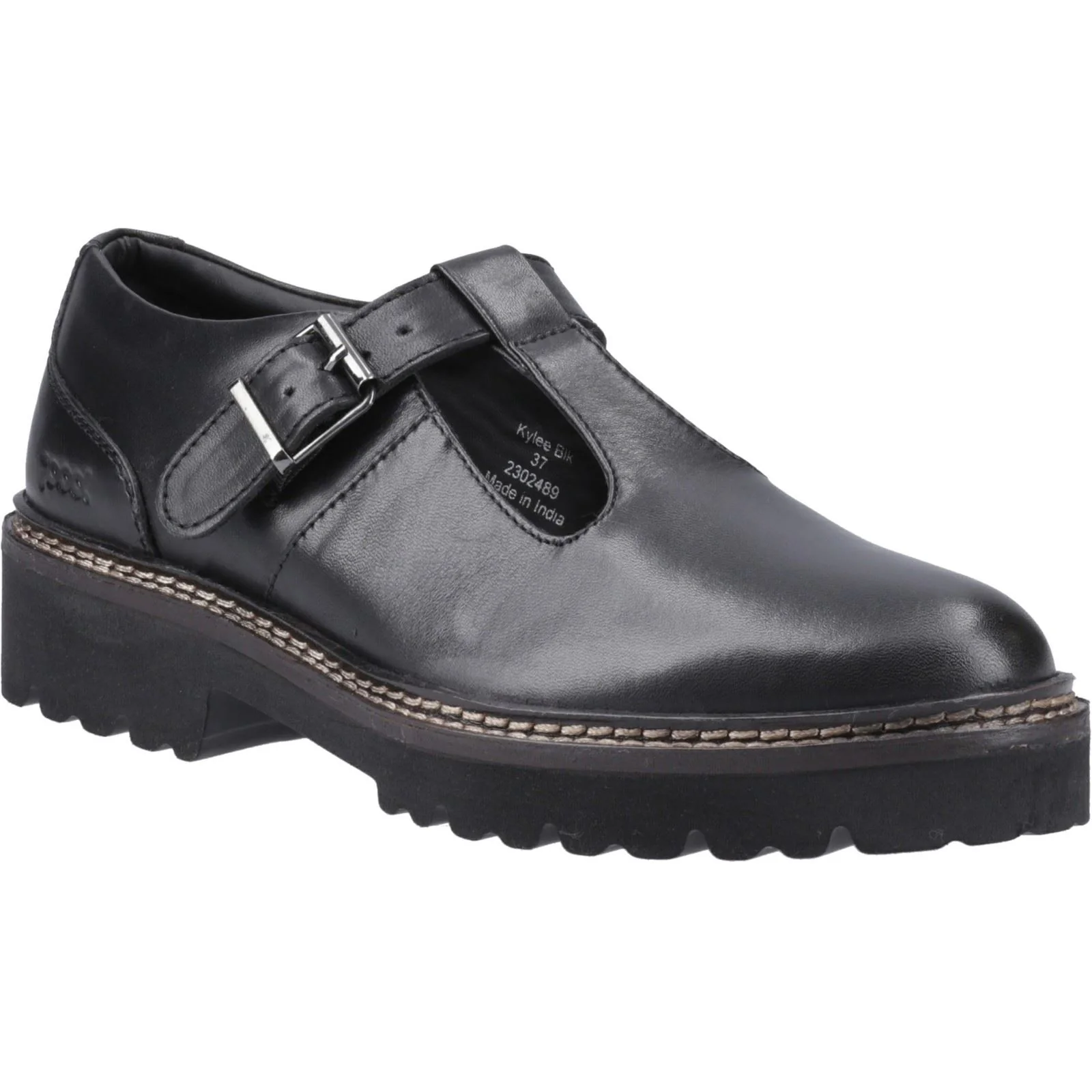 Pod Women's Kylee Lace Up T-Bar in Black