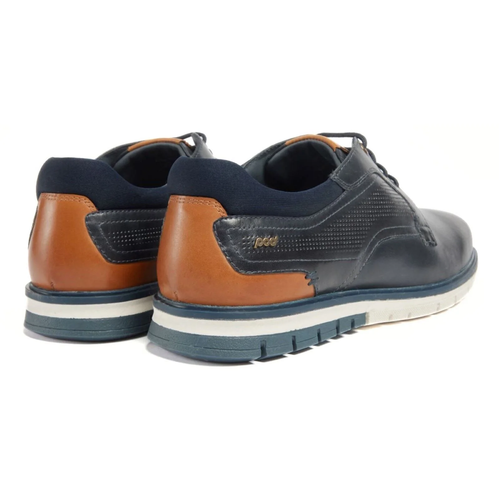 Pod Merlin Leather Men's Navy Lace-Up Shoes - Image 2