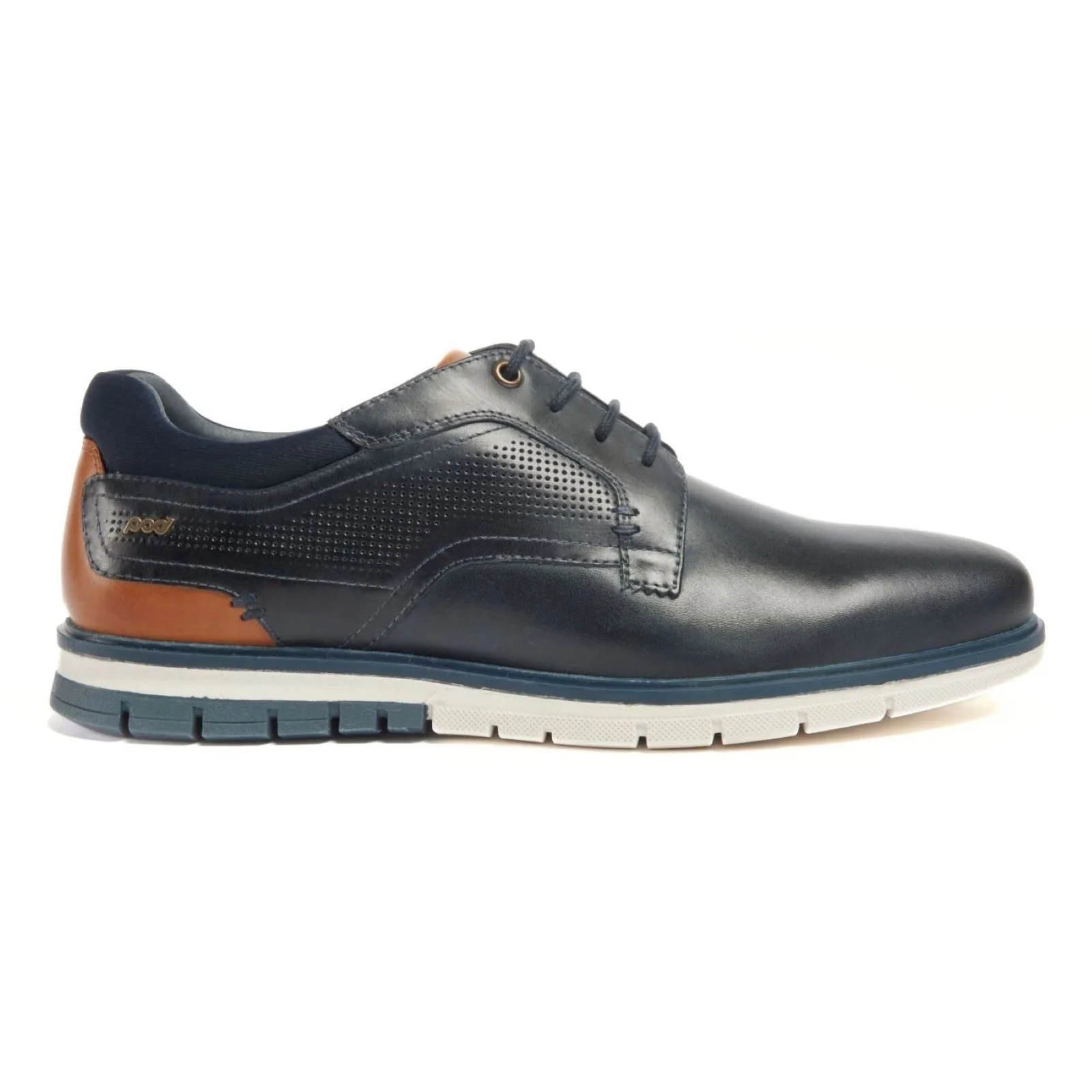 Pod Merlin Leather Men's Navy Lace-Up Shoes - Image 4