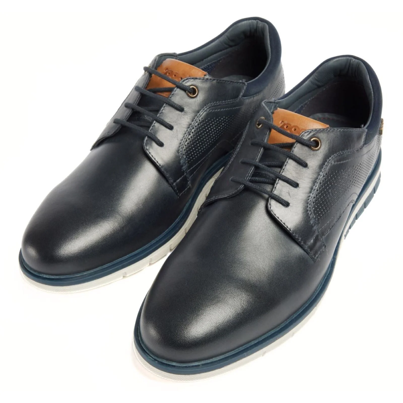 Pod Merlin Leather Men's Navy Lace-Up Shoes - Image 5