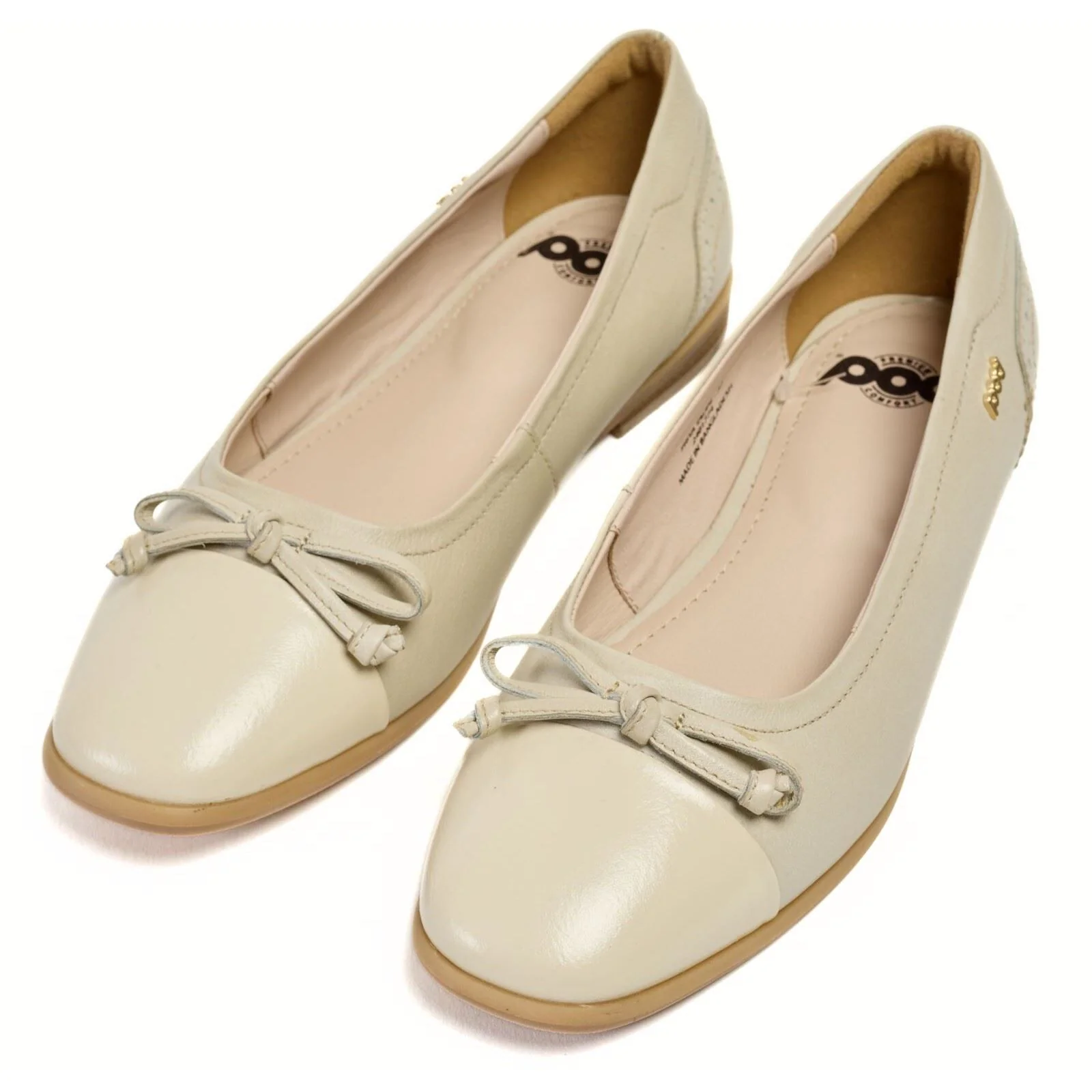 Pod Priya Leather Women's Taupe Flats - Image 5