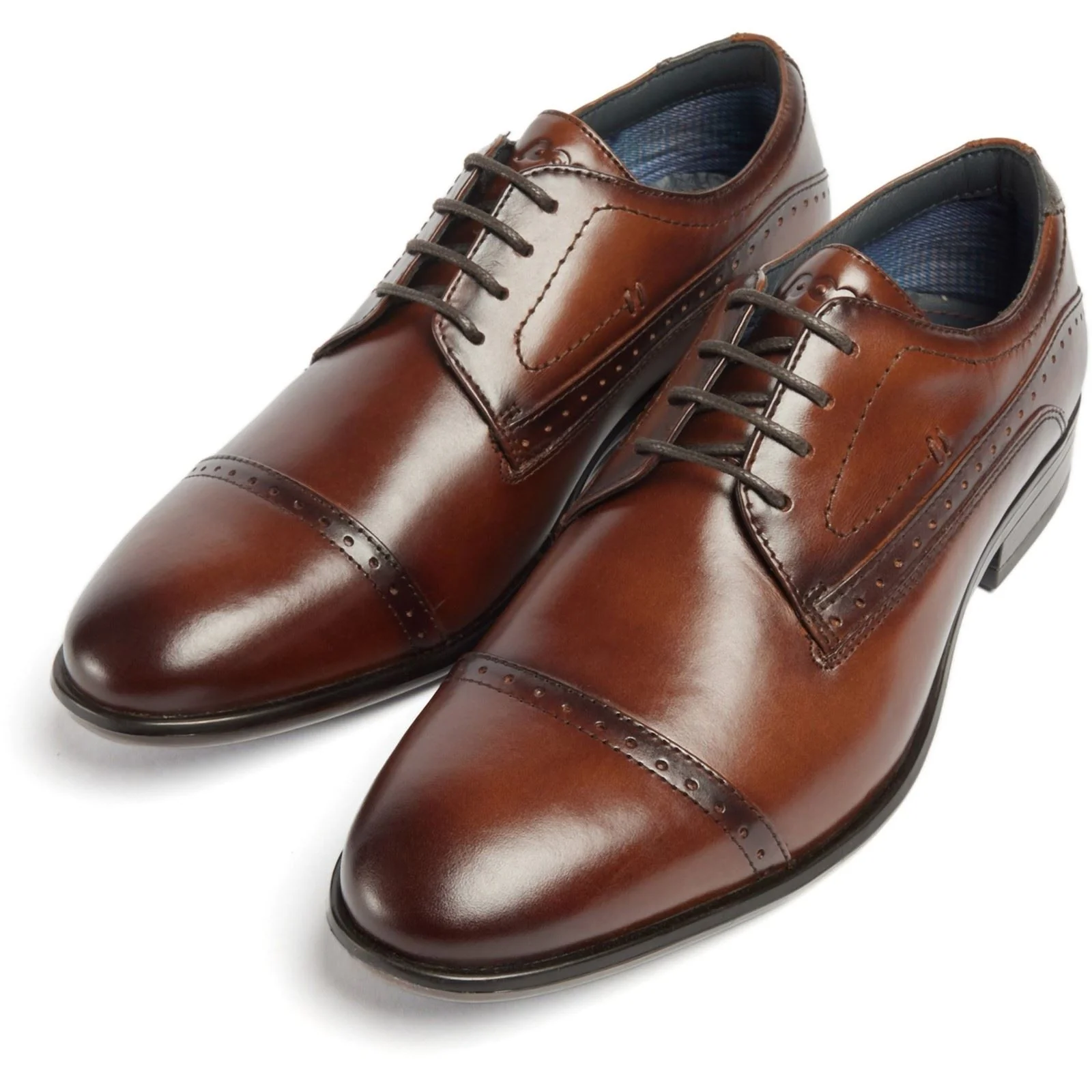 Pod Ralph Leather Men's Cognac Oxford Shoes - Image 6