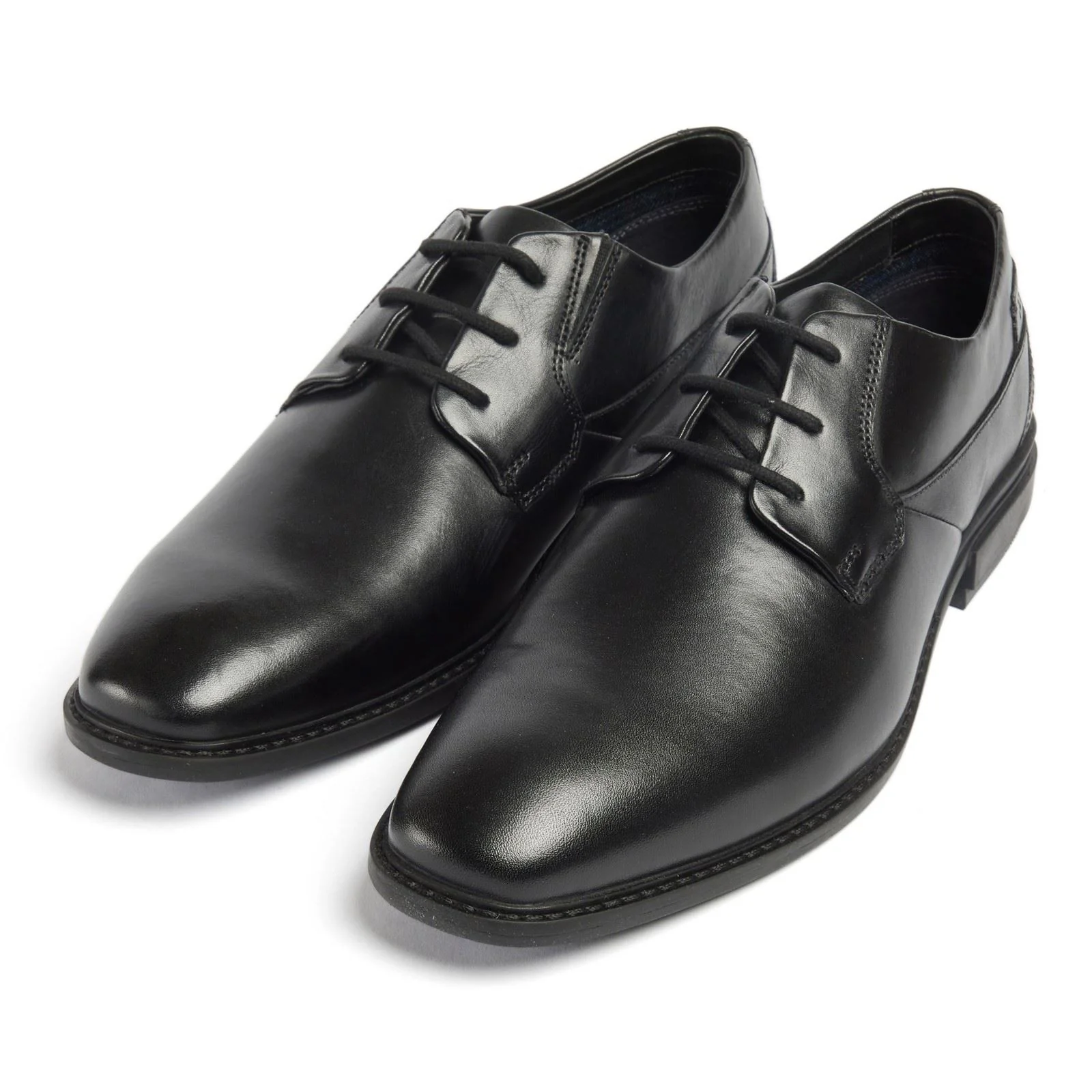 Pod Smyth Leather Men's Black Lace-Up Shoes - Image 6