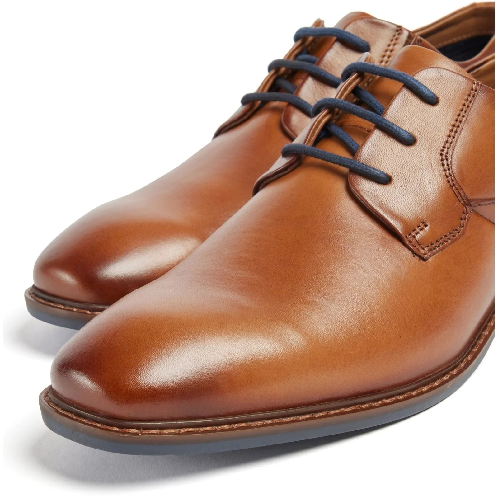 Pod Smyth Leather Men's Cognac Lace-Up Shoes - Image 5