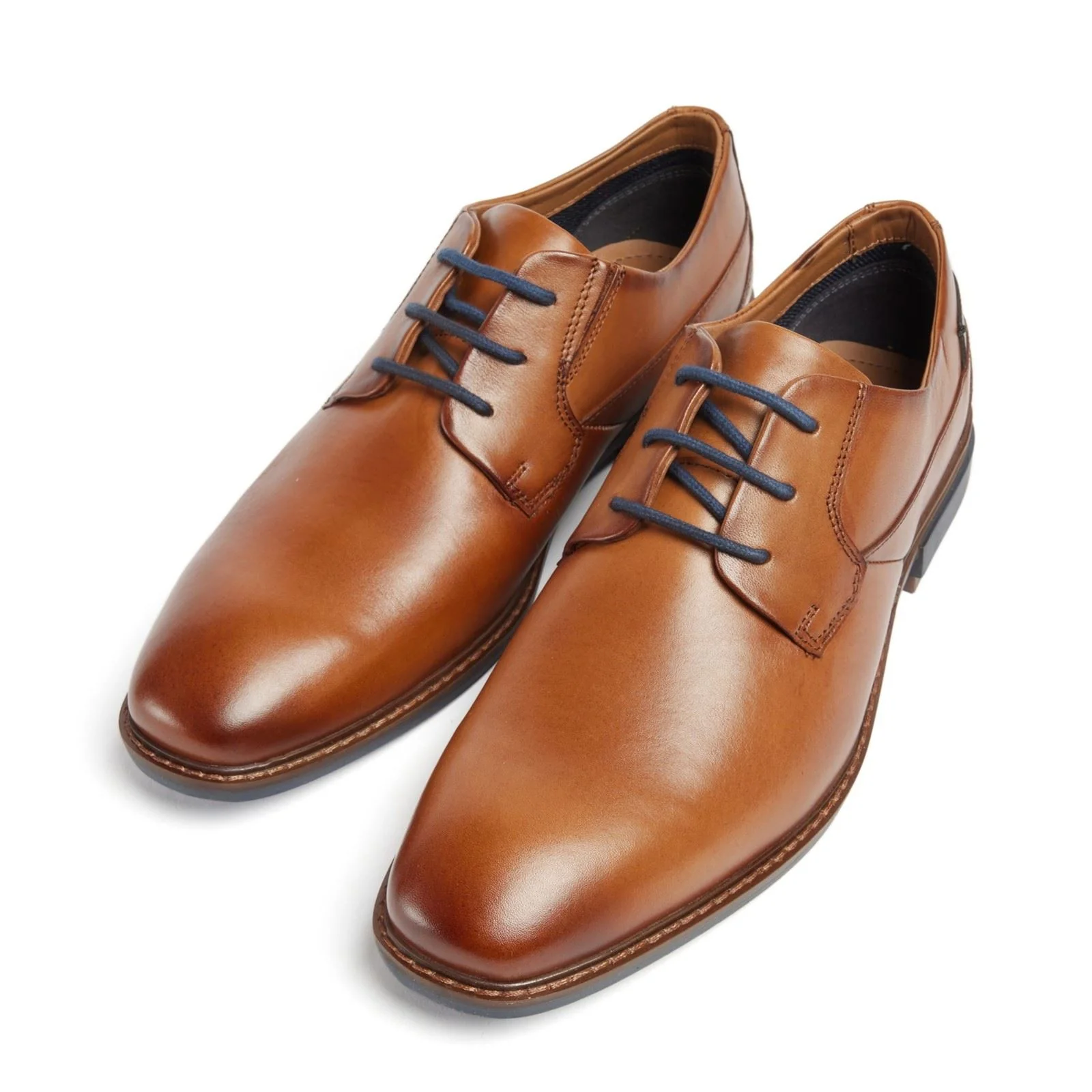 Pod Smyth Leather Men's Cognac Lace-Up Shoes - Image 6