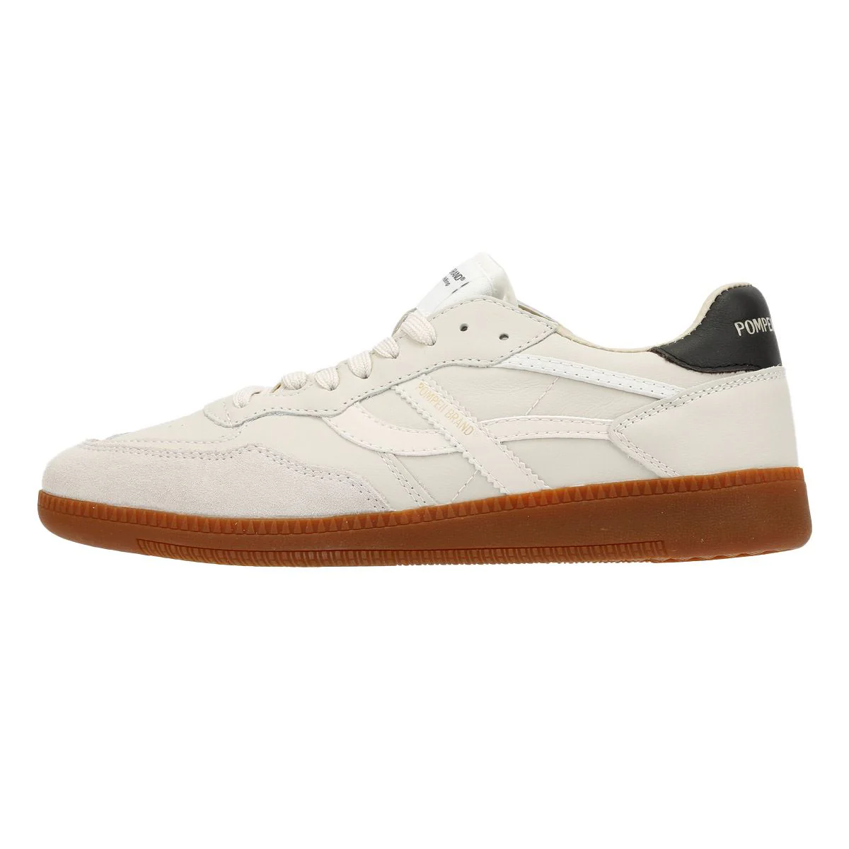 Pompeii Elan Sala Leather Men's Ecru Trainers - Image 6