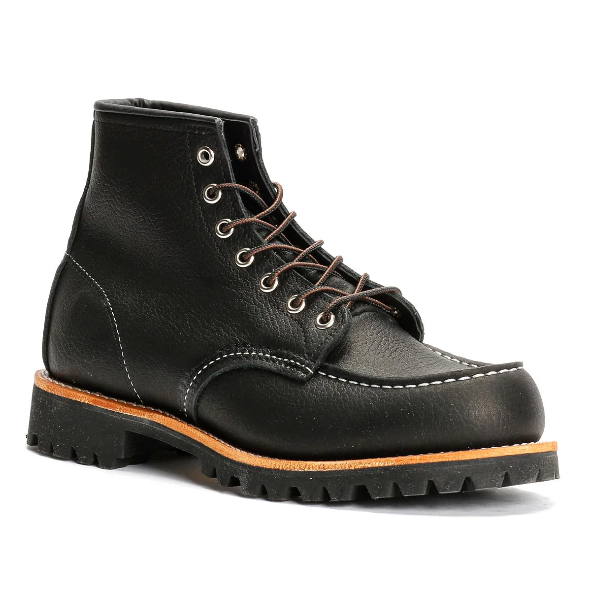 Red Wing 2949 Roughneck 6" Moc Toe Work Leather Men's Black Boots - Image 2