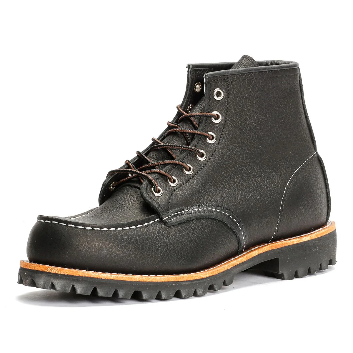 Red Wing 2949 Roughneck 6" Moc Toe Work Leather Men's Black Boots - Image 3