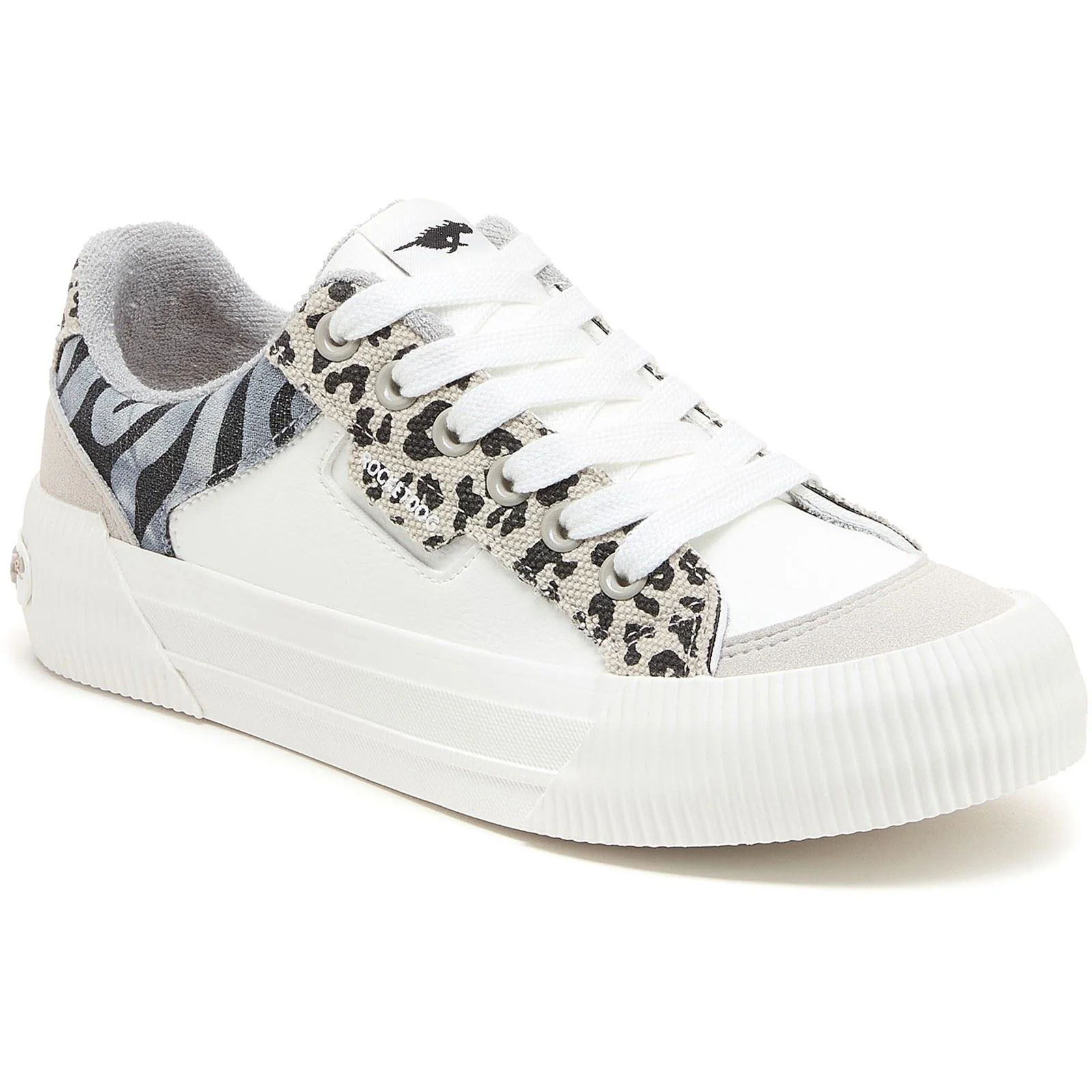 Rocket Dog Cheery Blocked Animal Textile Women's Grey/White Espadrilles