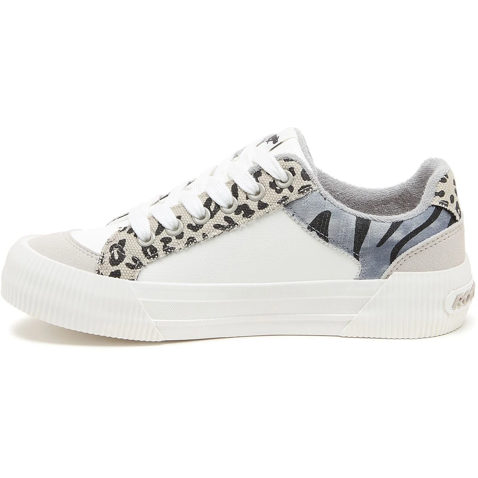 Rocket Dog Cheery Blocked Animal Textile Women's Grey/White Espadrilles - Image 6