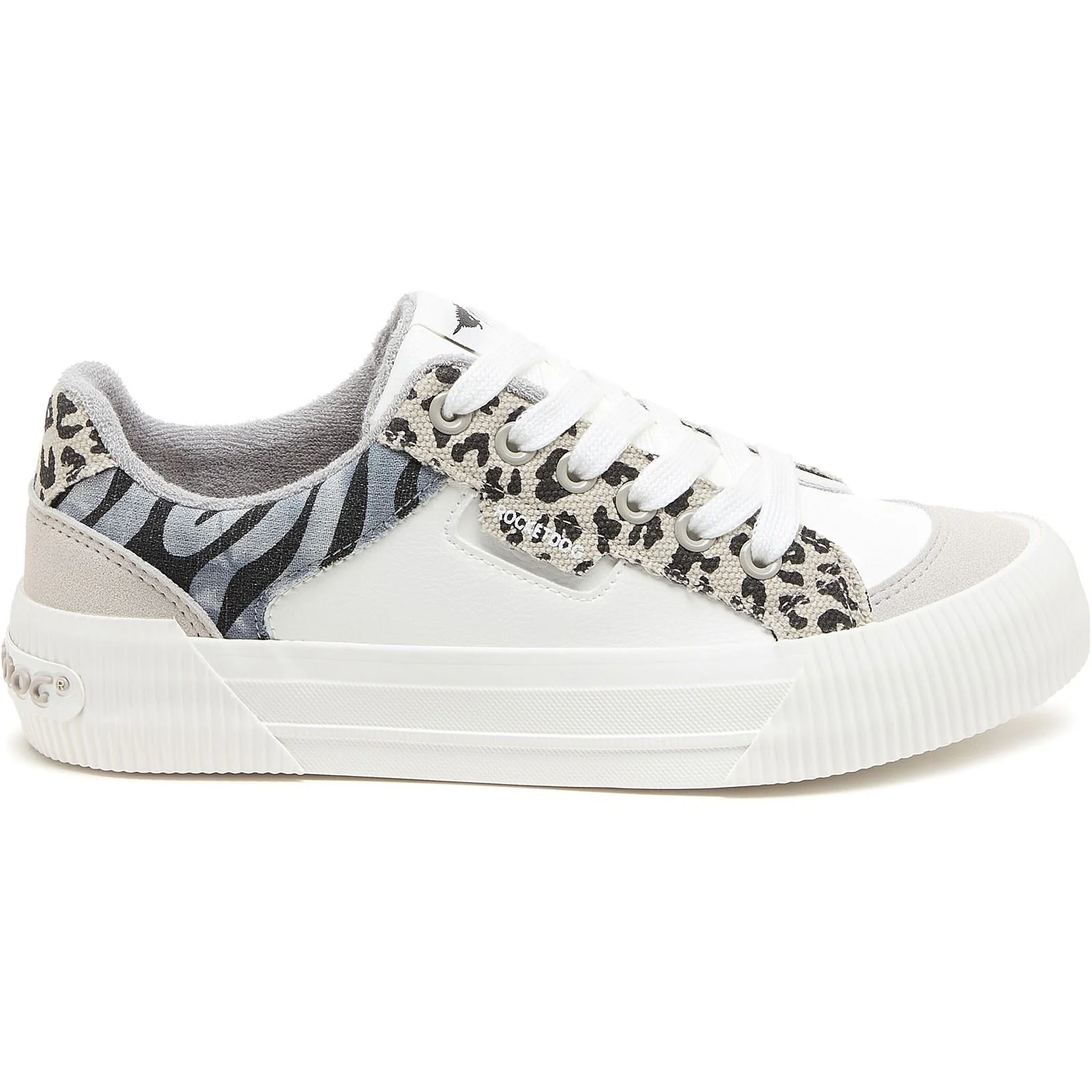 Rocket Dog Cheery Blocked Animal Textile Women's Grey/White Espadrilles - Image 7