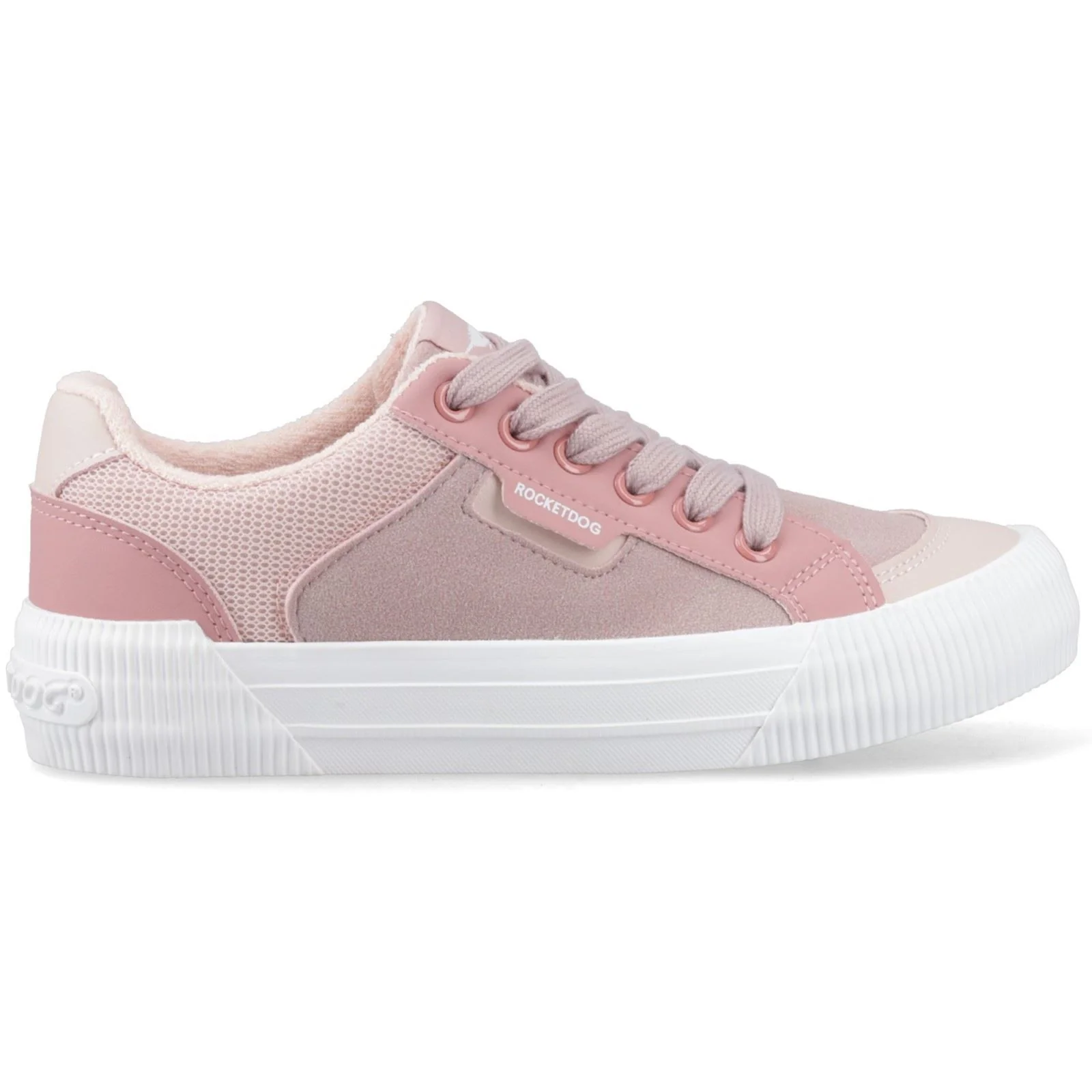 Rocket Dog Cheery Blocked Fabric Textile Women's Mauve/Pink Trainers - Image 5
