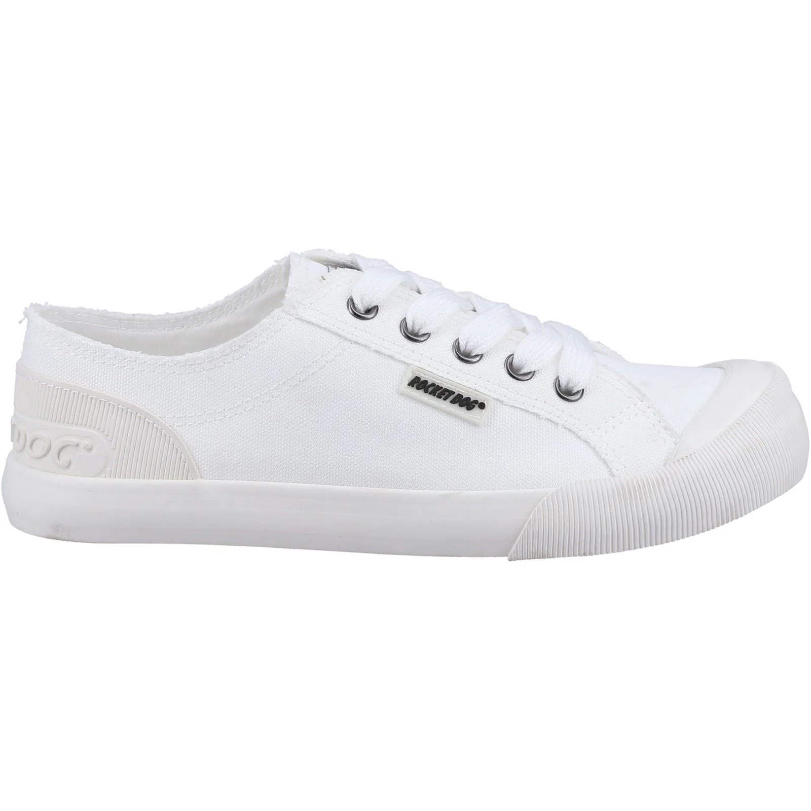 Rocket Dog Jazzin 12A Canvas Cotton Women's White Trainers - Image 4