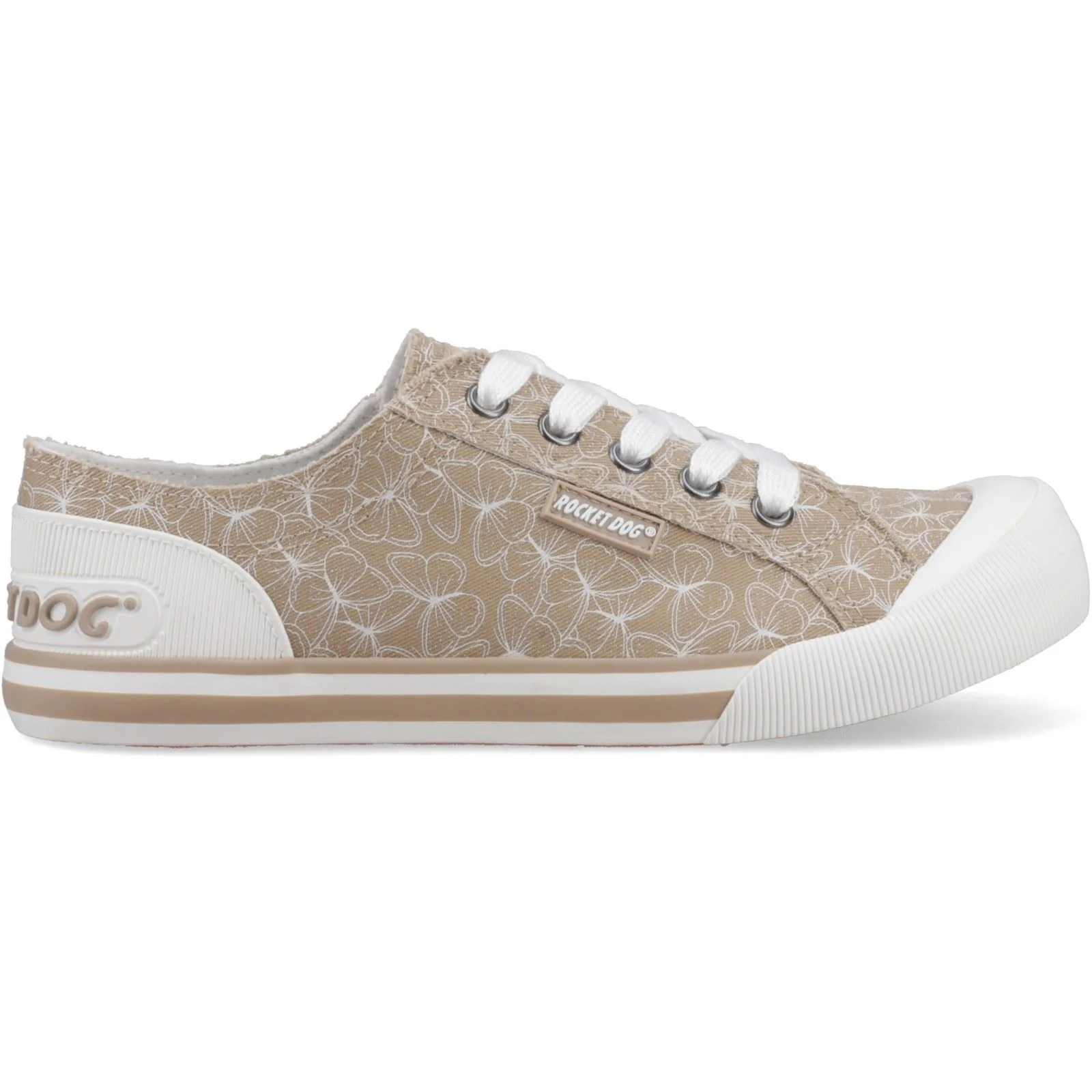 Rocket Dog Jazzin Mariposa Textile Women's Tan Trainers - Image 5