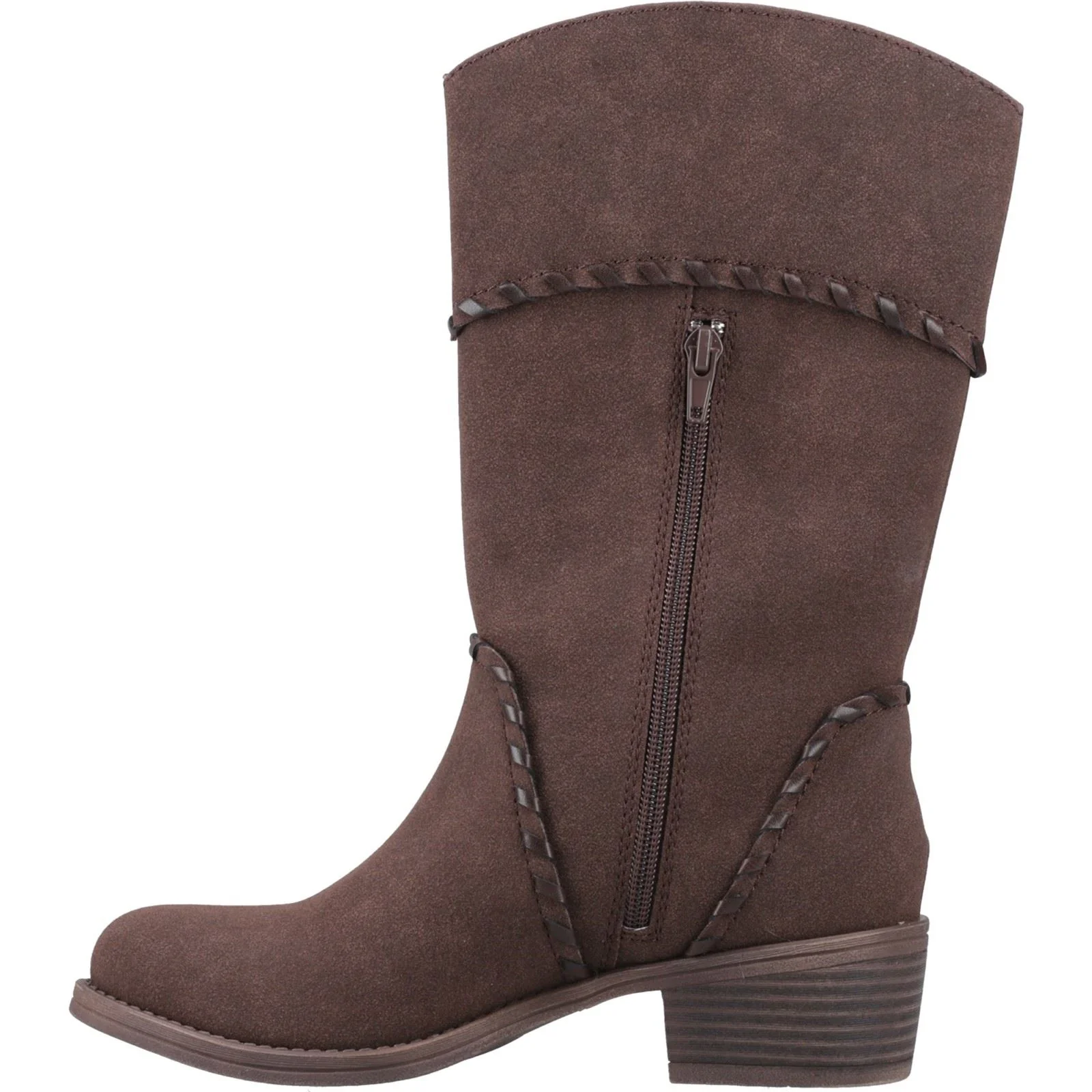 Rocket Dog Rowdy Faux Leather Women's Dark Brown Heeled Mid Calf Boots - Image 4