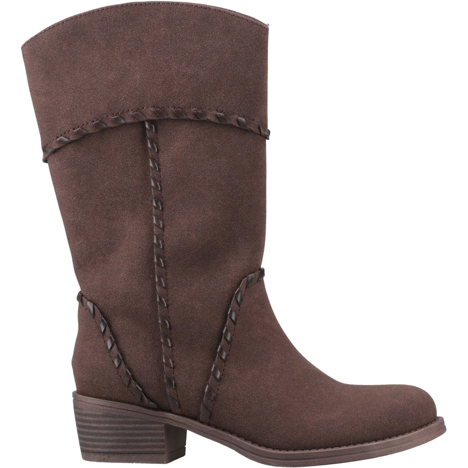 Rocket Dog Rowdy Faux Leather Women's Dark Brown Heeled Mid Calf Boots - Image 5