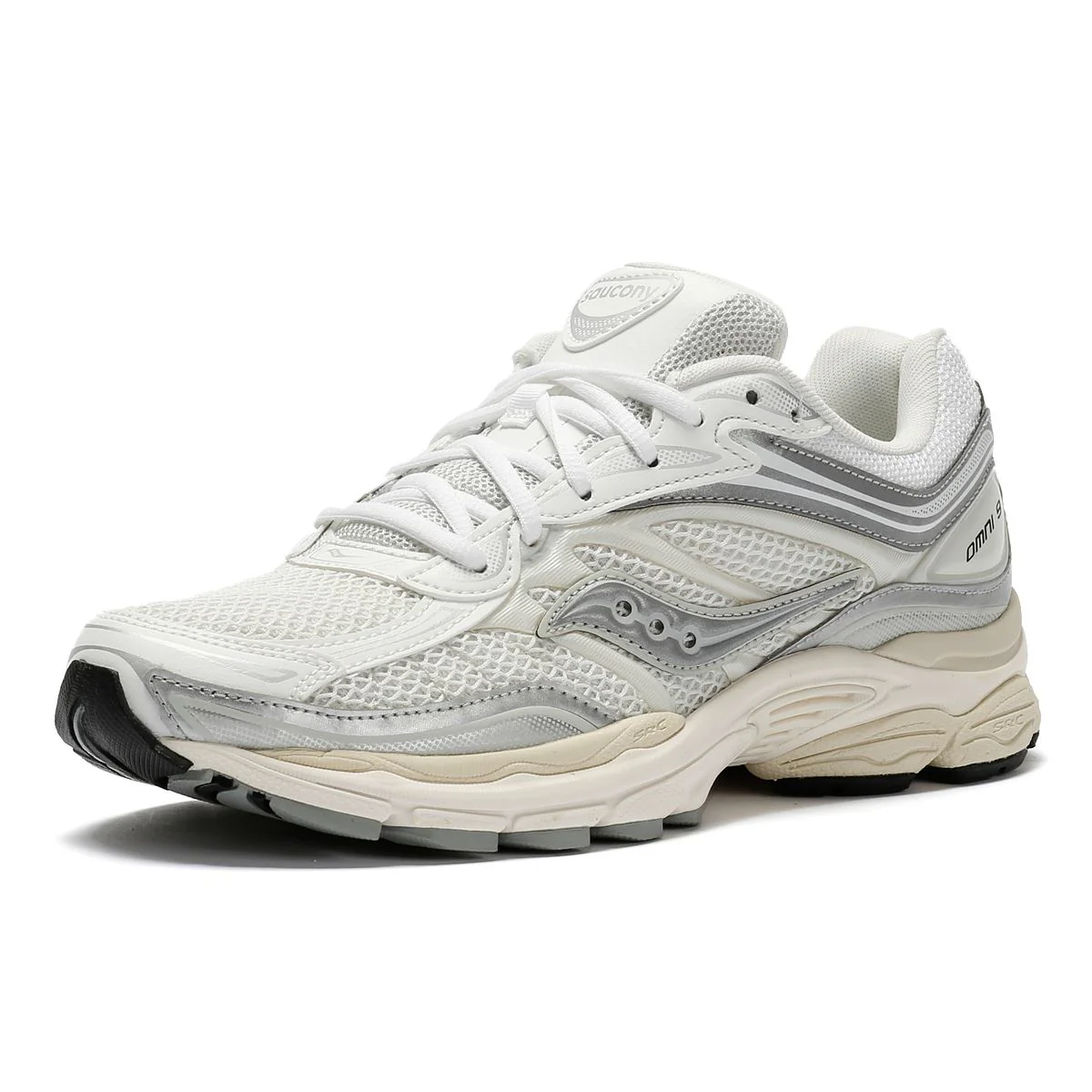 Saucony ProGrid Omni 9 White/Silver Trainers - Image 3