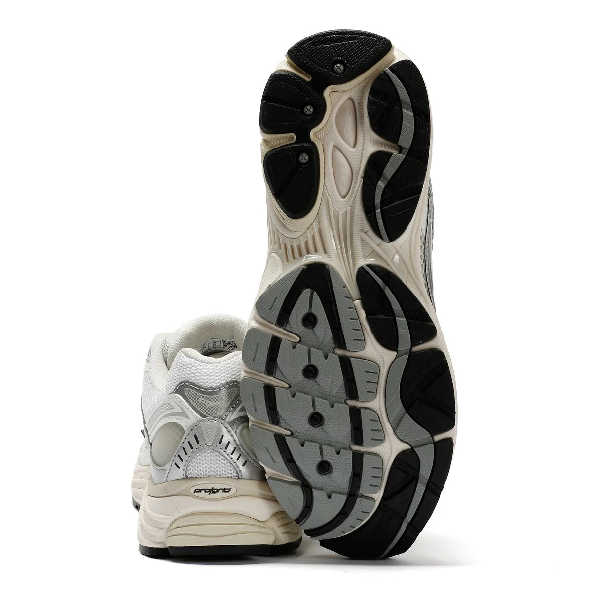 Saucony ProGrid Omni 9 White/Silver Trainers - Image 4