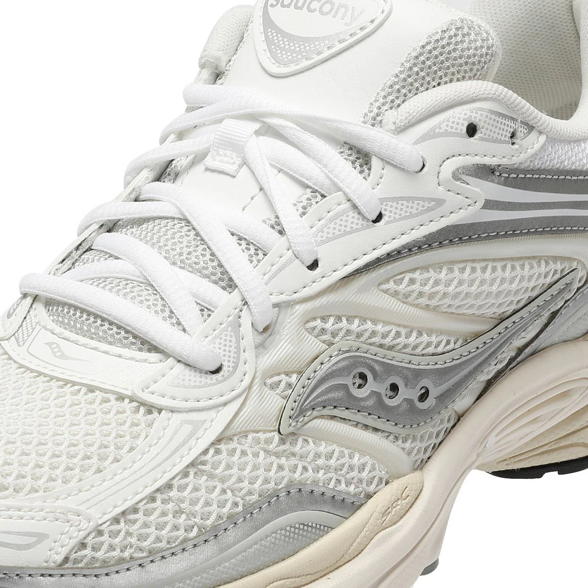 Saucony ProGrid Omni 9 White/Silver Trainers - Image 7