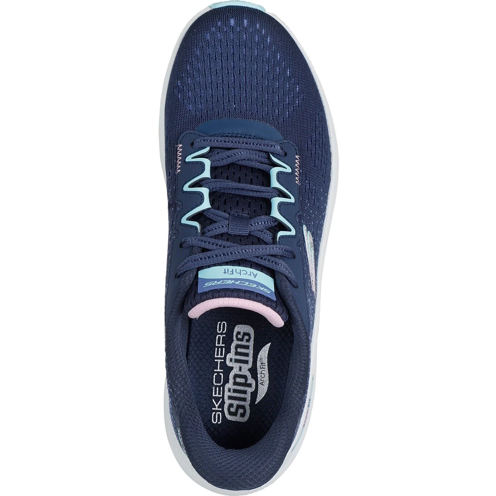 Skechers Arch Fit 2.0 Fresh Pace Textile Women's Navy/Multi Trainers - Image 3