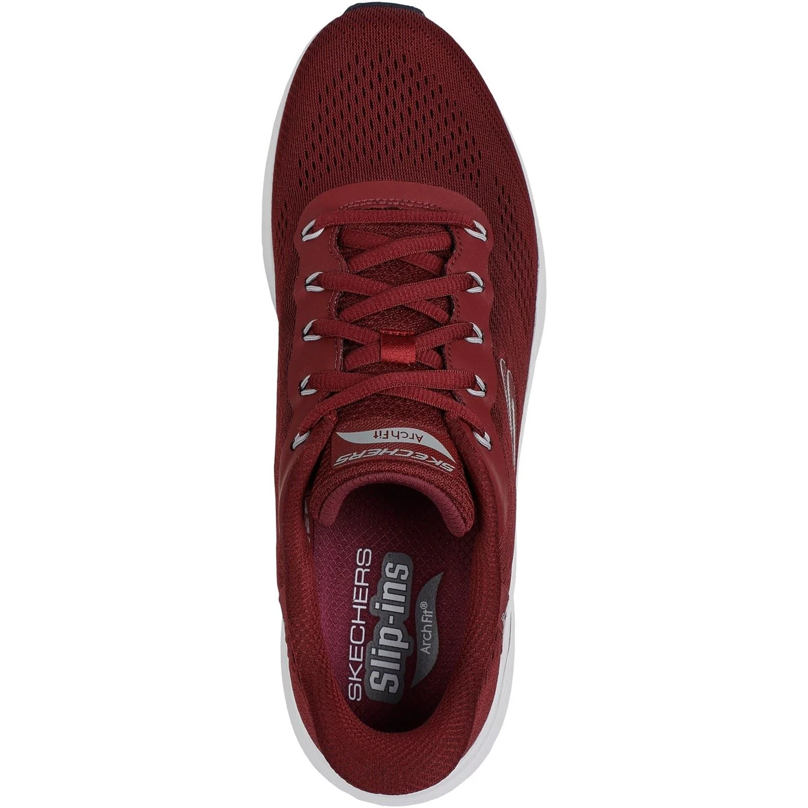 Skechers Arch Fit 2.0 Lestur Textile Men's Burgundy Trainers - Image 3
