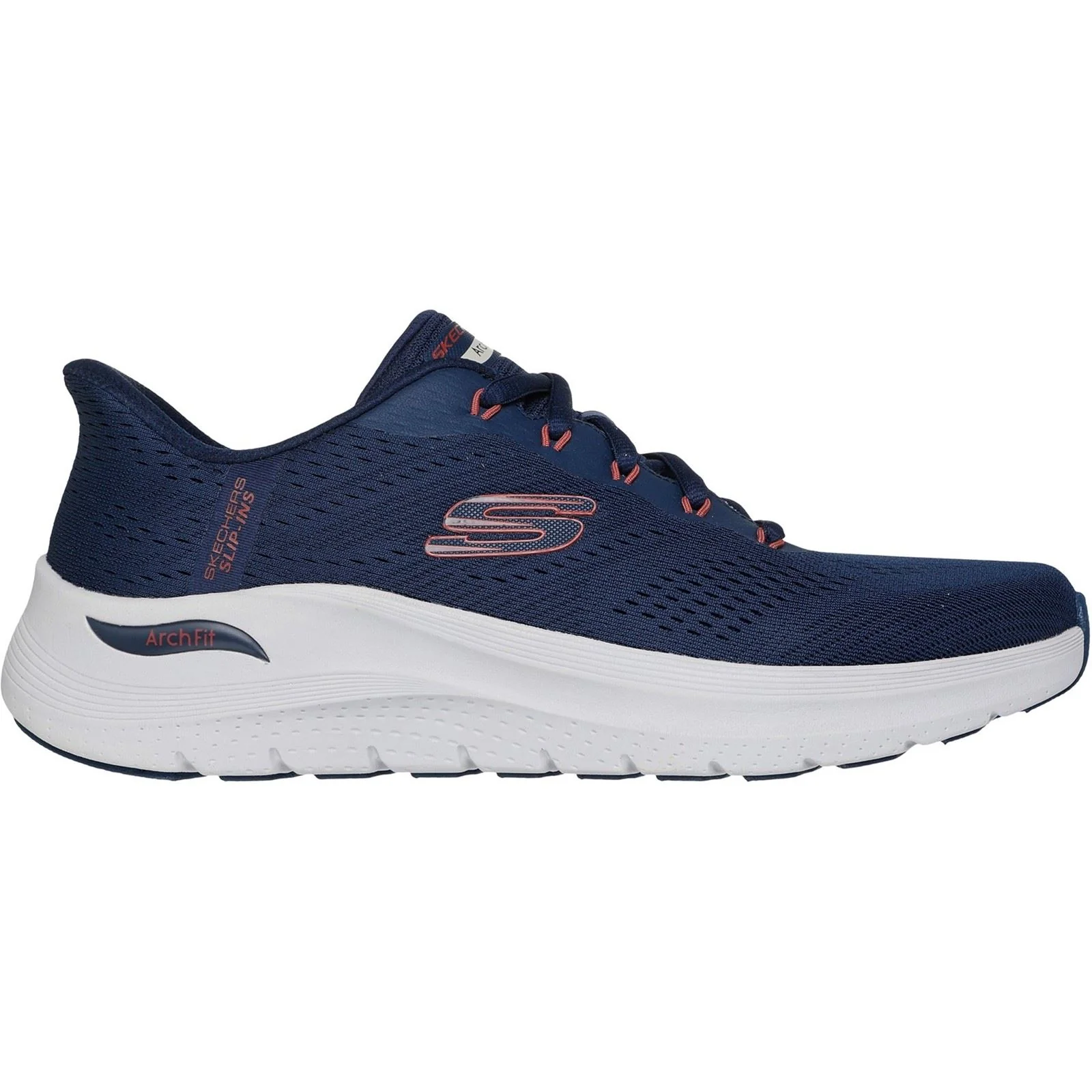 Skechers Arch Fit 2.0 Lestur Textile Men's Navy/Red Trainers - Image 5