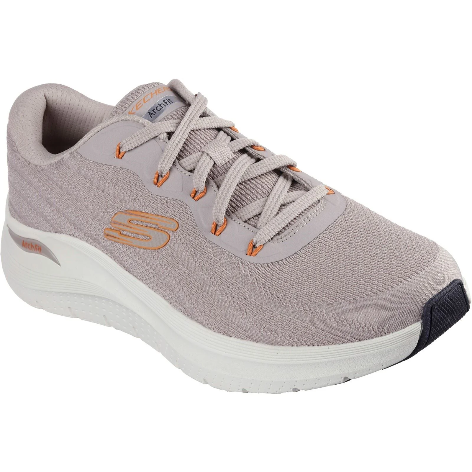 Skechers Men's Arch Fit 2.0 Road Wave Shoes in Taupe/Orange