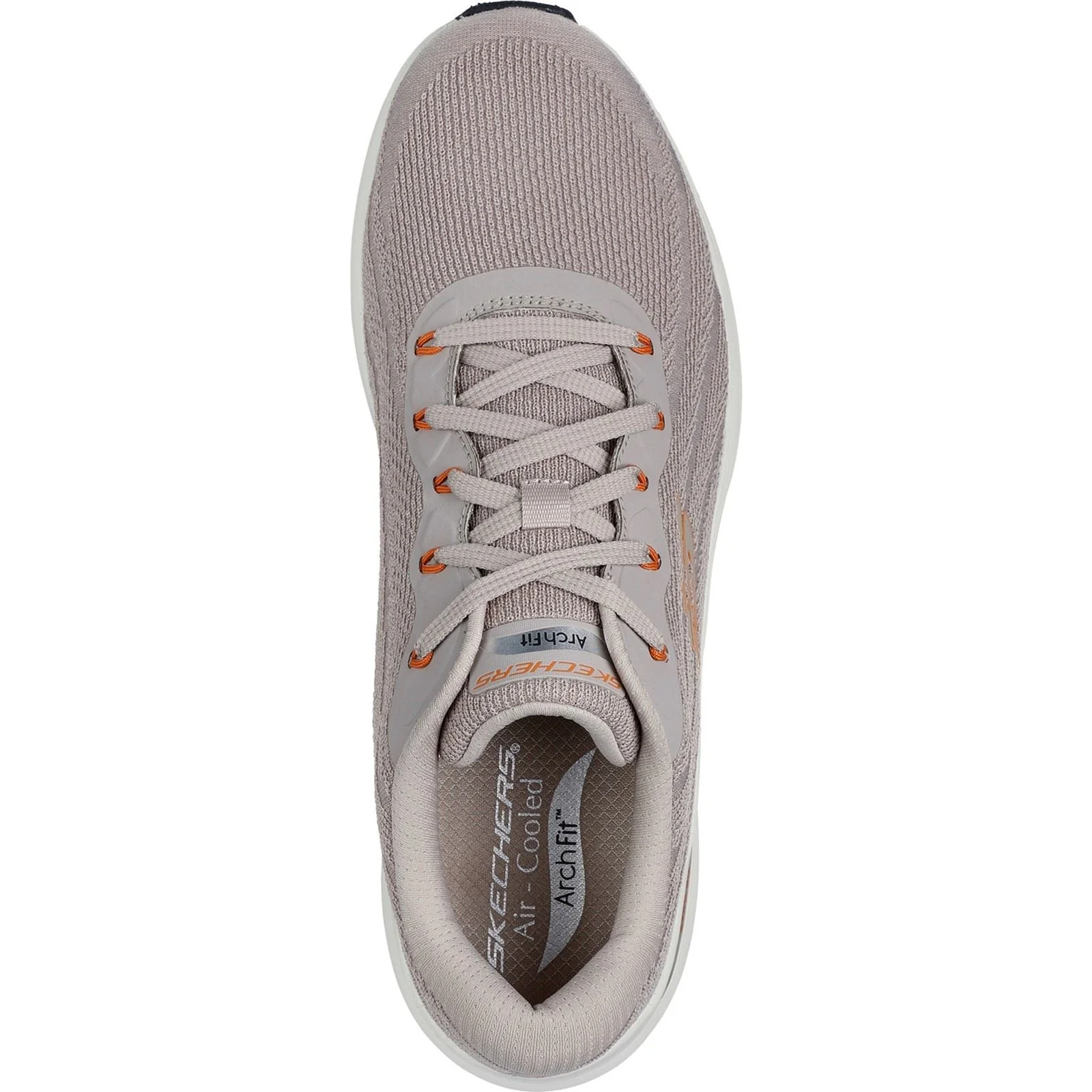 Skechers Men's Arch Fit 2.0 Road Wave Shoes in Taupe/Orange - Image 3