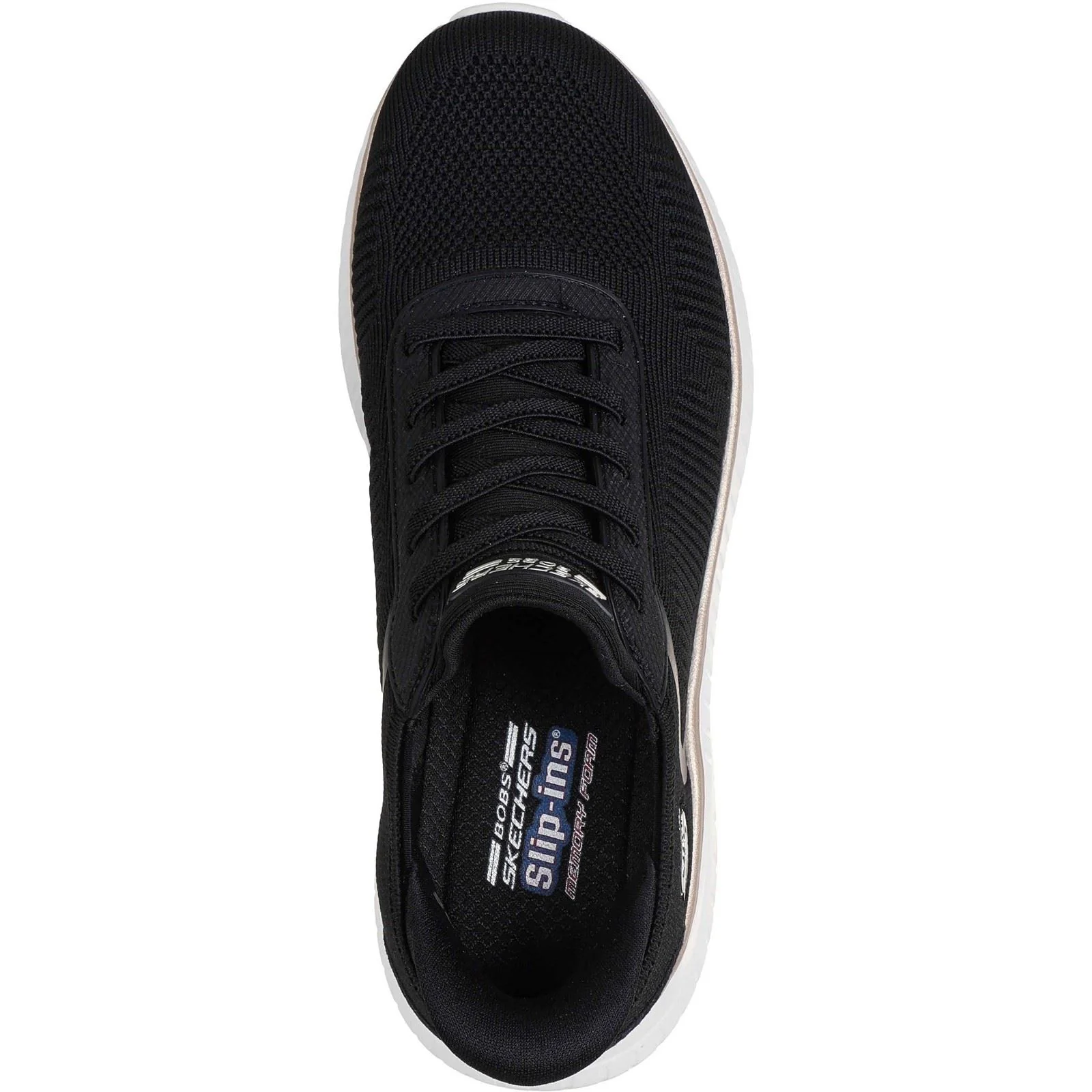 Skechers BOBS Sport Squad Chaos Textile Women's Black/Gold Standard Trainers - Image 3