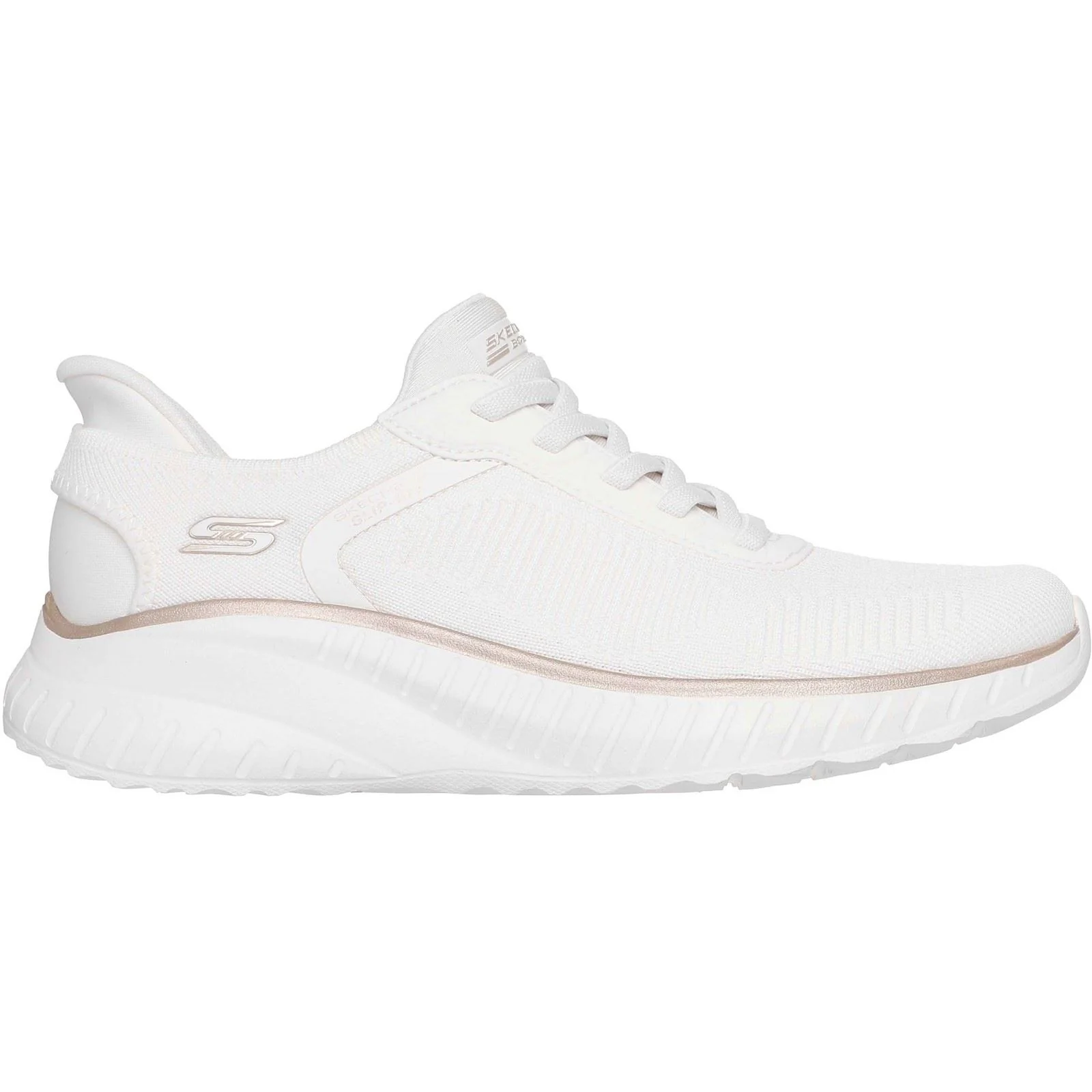 Skechers BOBS Sport Squad Chaos Textile Women's White/Gold Standard Trainers - Image 5