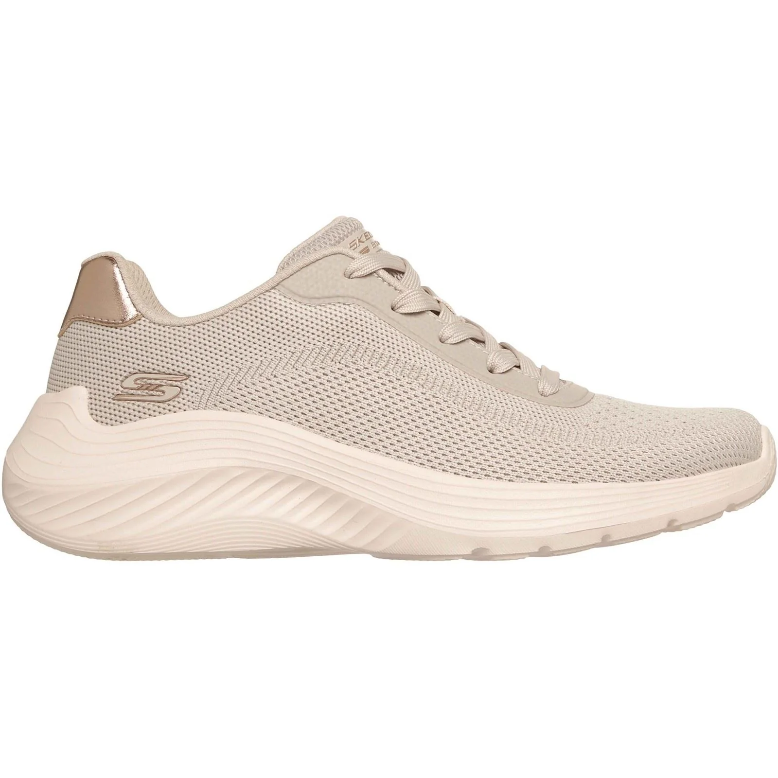 Skechers Bobs Squad Waves Current Look Textile Women's Off White Trainers - Image 5