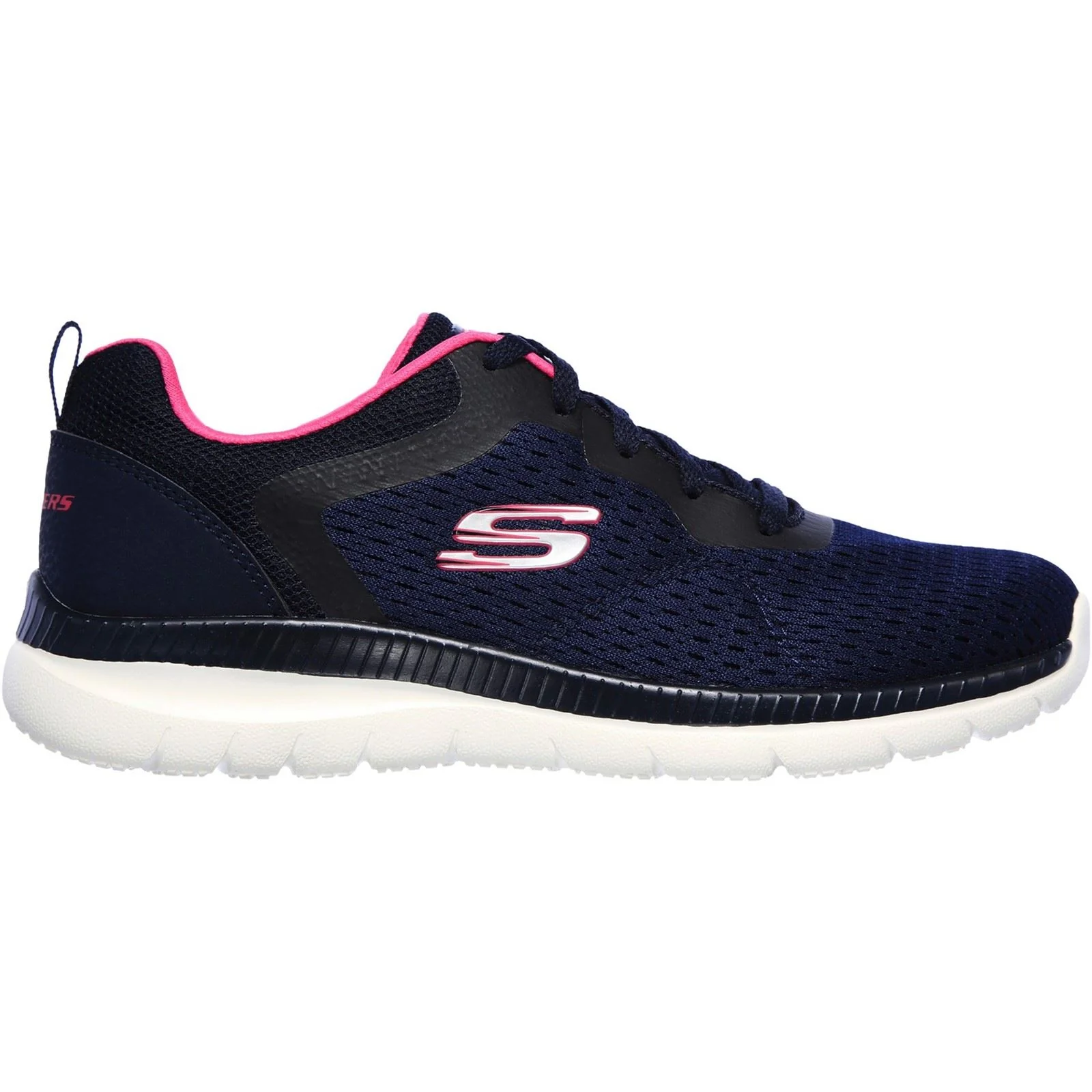 Skechers Women's Bountiful Quick Path Shoes in Navy/Hot Pink - Image 5