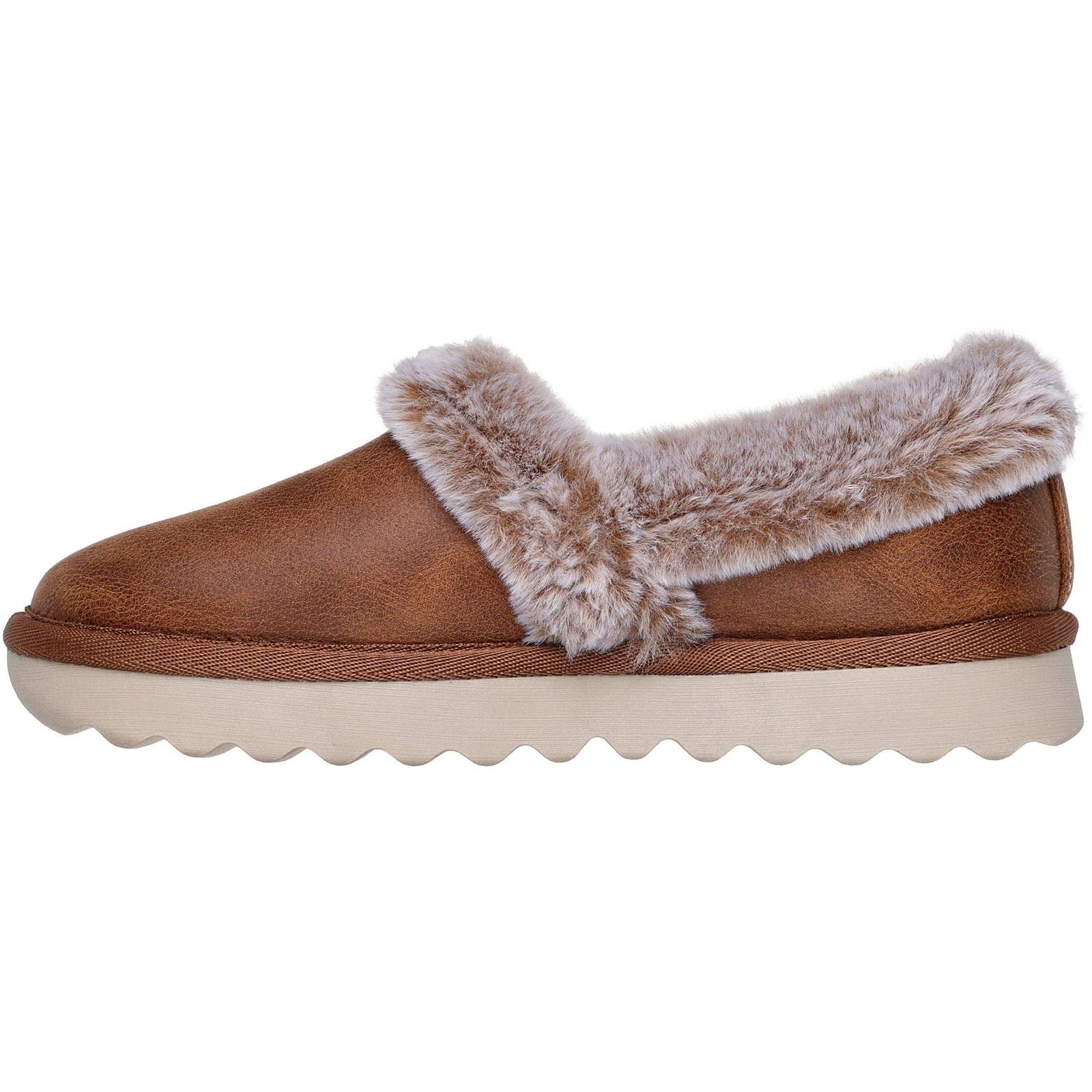 Skechers Cozy Up Polyester Women's Chestnut Slippers - Image 4