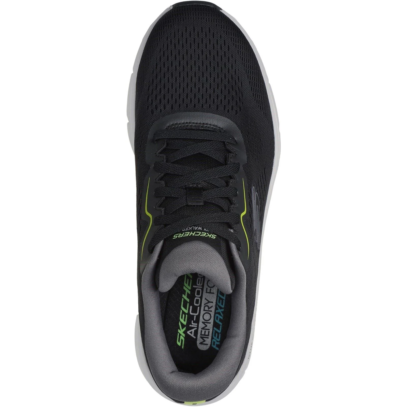 Skechers Men's D'Lux Walker 2.0 Trainers in Black /Lime - Image 3