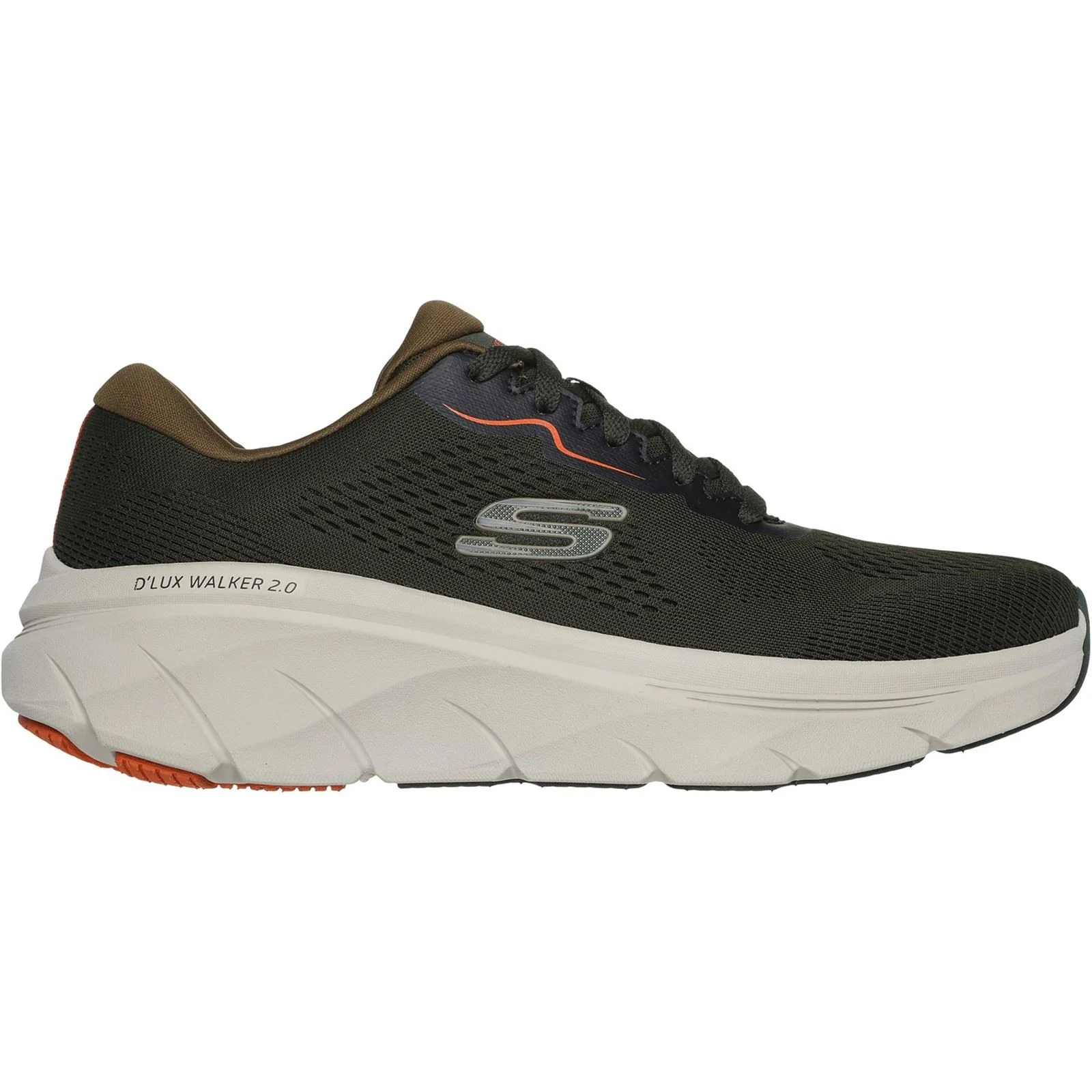 Skechers Men's D'Lux Walker 2.0 Trainers in Olive/Orange - Image 4