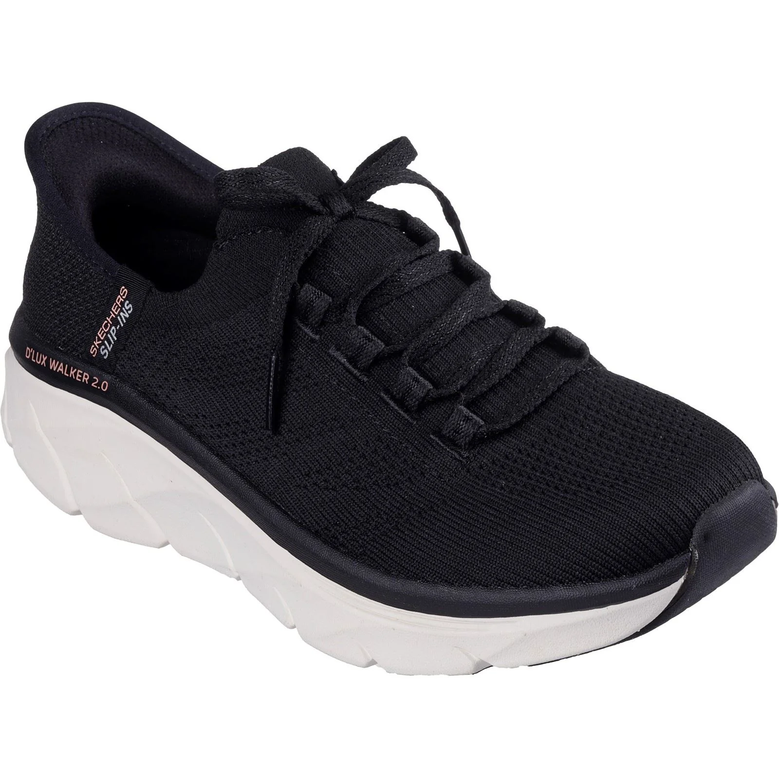 Skechers Women's D'Lux Walker 2.0 Thrill Movement Shoes in Black/Tan