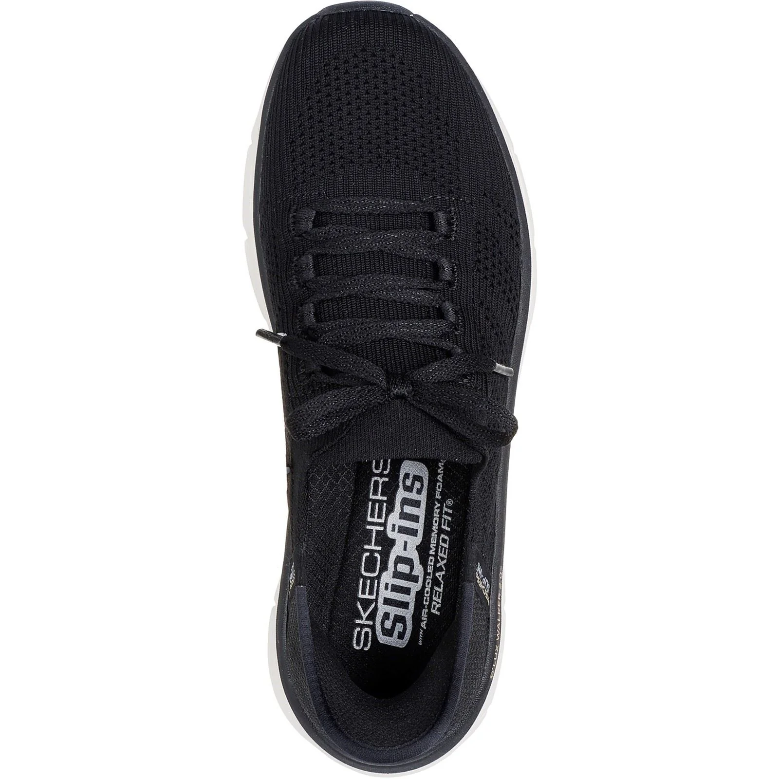 Skechers Women's D'Lux Walker 2.0 Thrill Movement Shoes in Black/Tan - Image 3