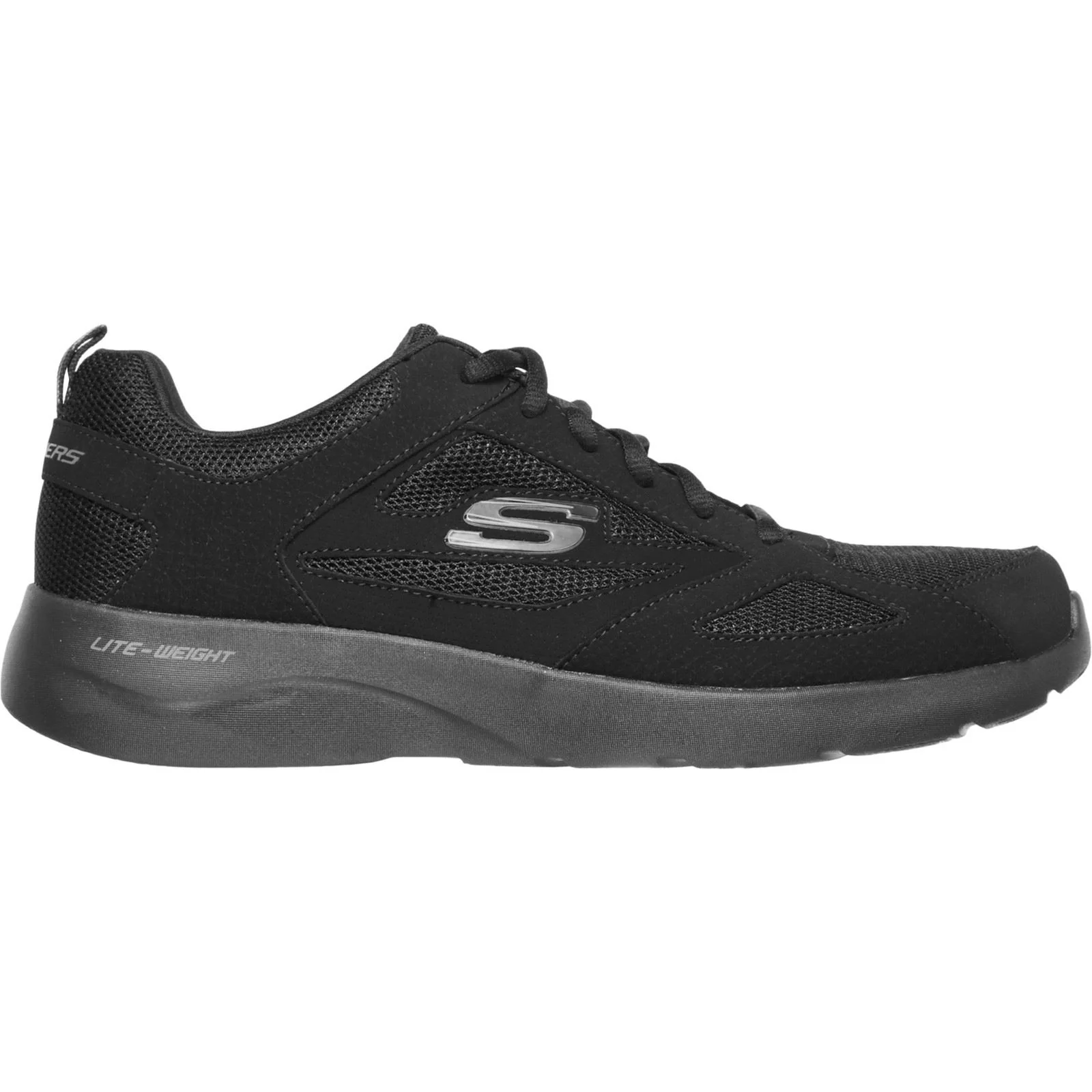 Skechers Men's Dynamight 2.0 Lace Up Memory Foam Trainer in Black - Image 5