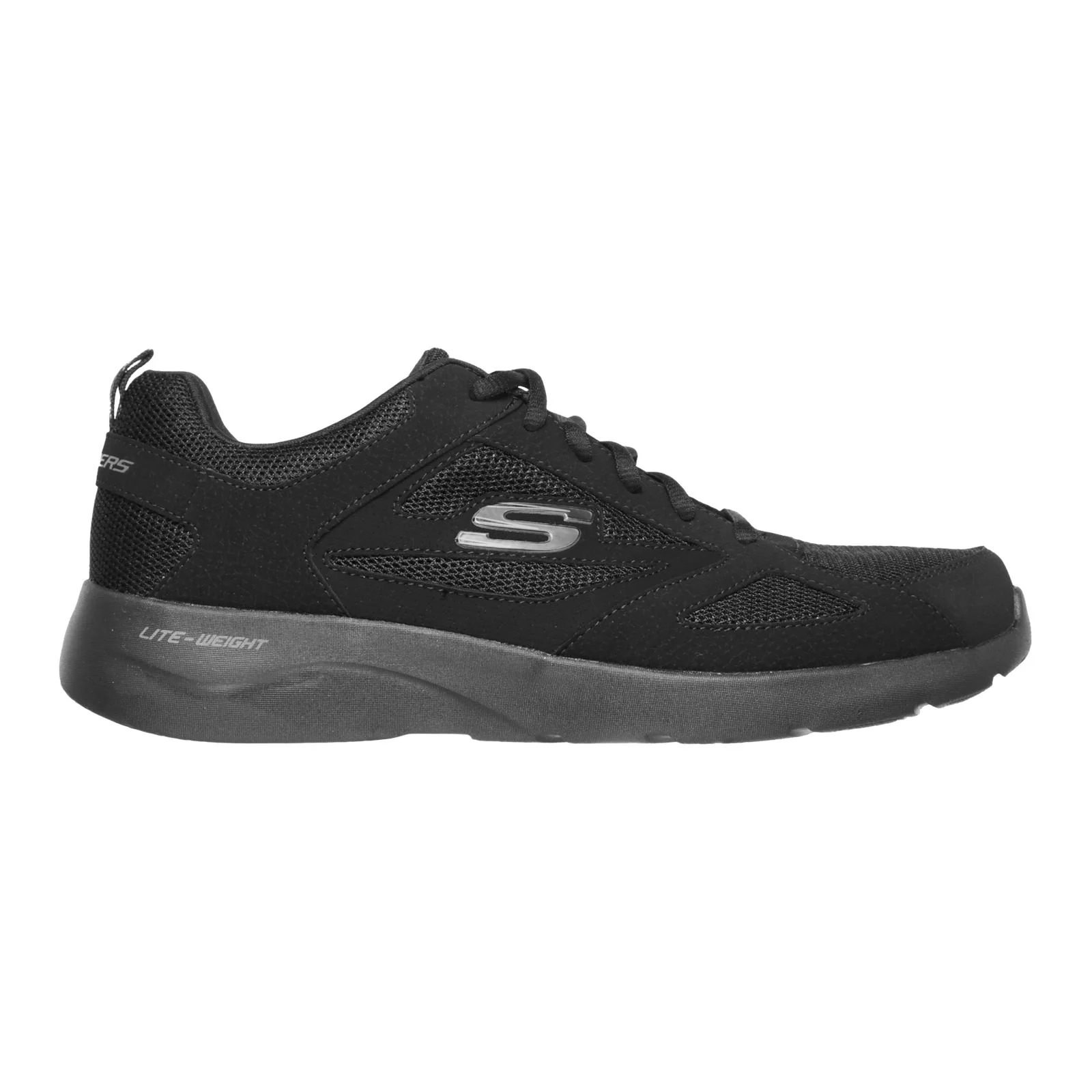 Skechers Men's Dynamight 2.0 Lace Up Memory Foam Trainer in Black - Image 9