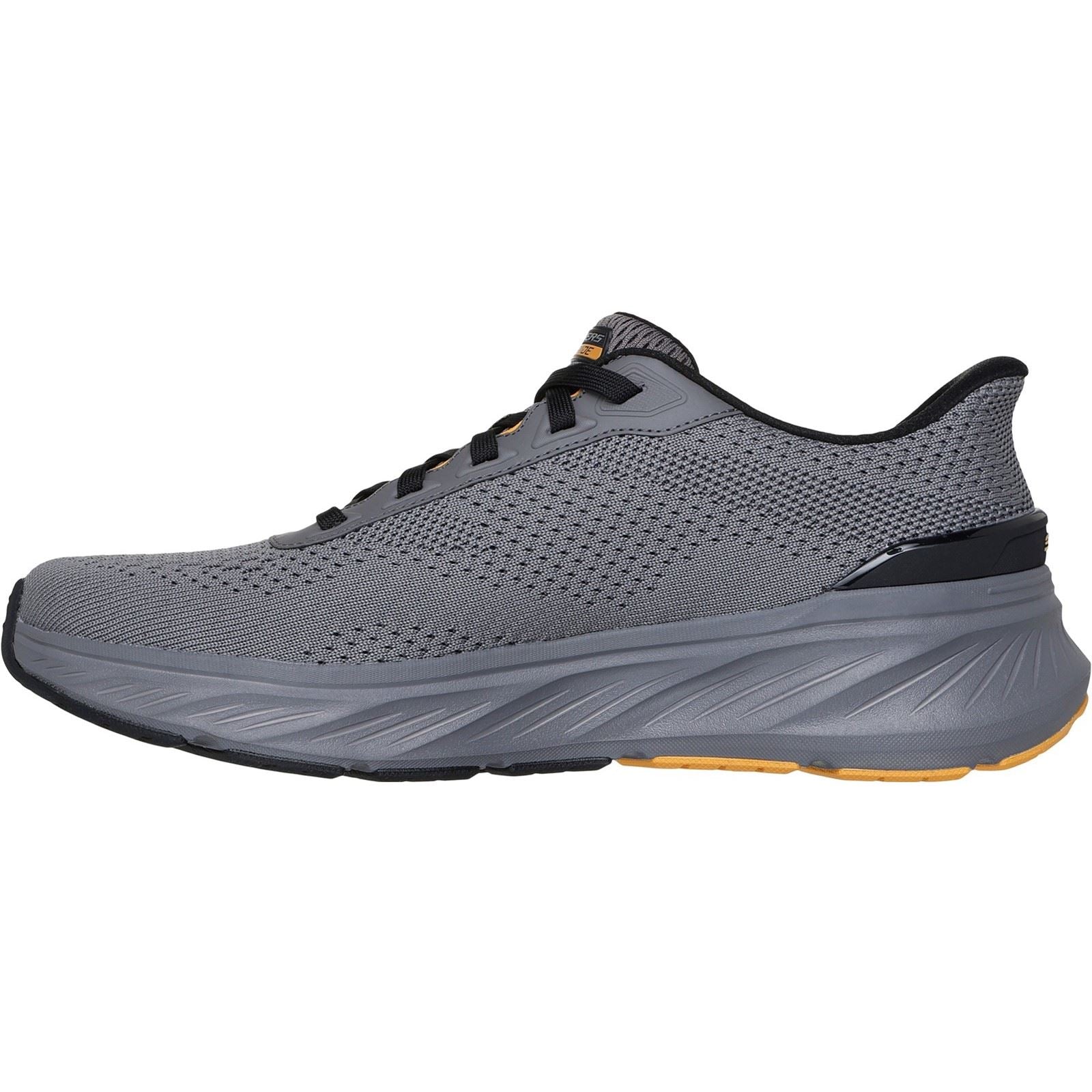 Skechers Edgeride Textile Men's Charcoal/Yellow Trainers - Image 4