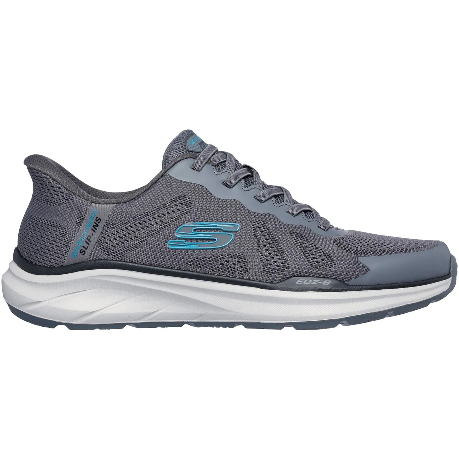 Skechers Equalizer 6.0 Textile Men's Charcoal/Blue Trainers - Image 2