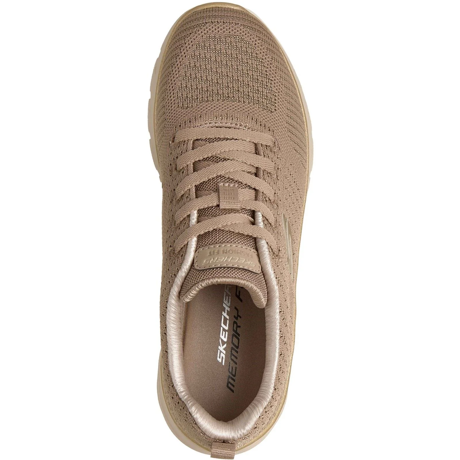 Skechers Fashion Fit 2.0 Polyester Women's Taupe/Gold Trainers - Image 3