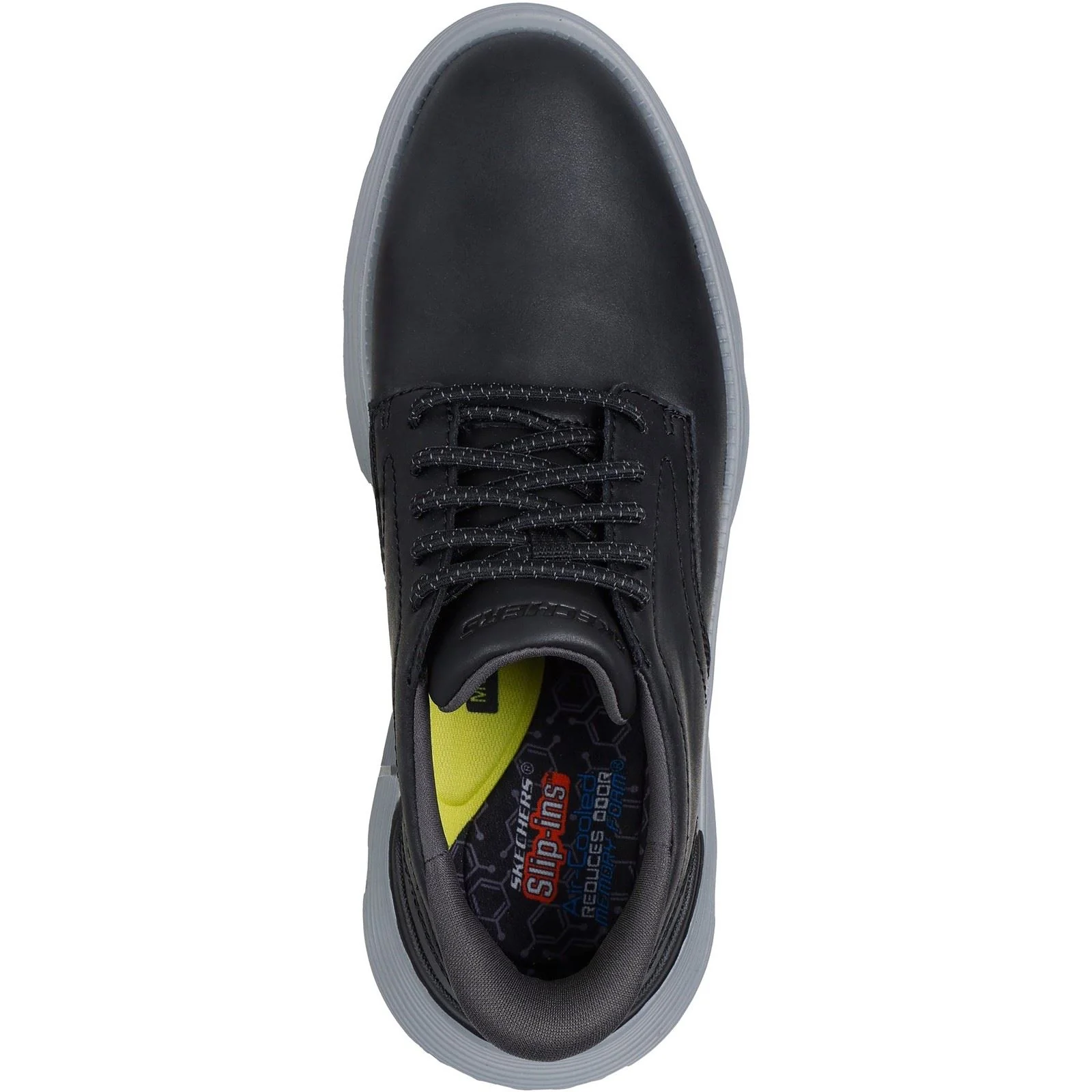 Skechers Garza Duran Leather Men's Black Trainers - Image 3