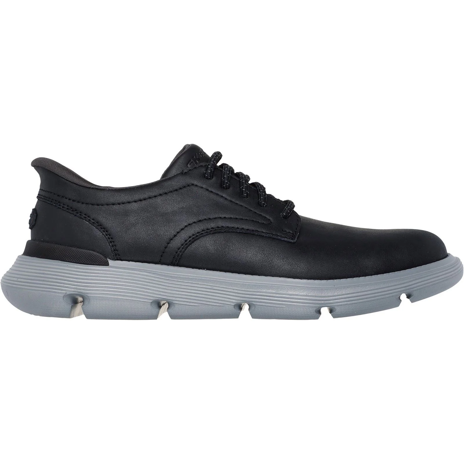 Skechers Garza Duran Leather Men's Black Trainers - Image 5