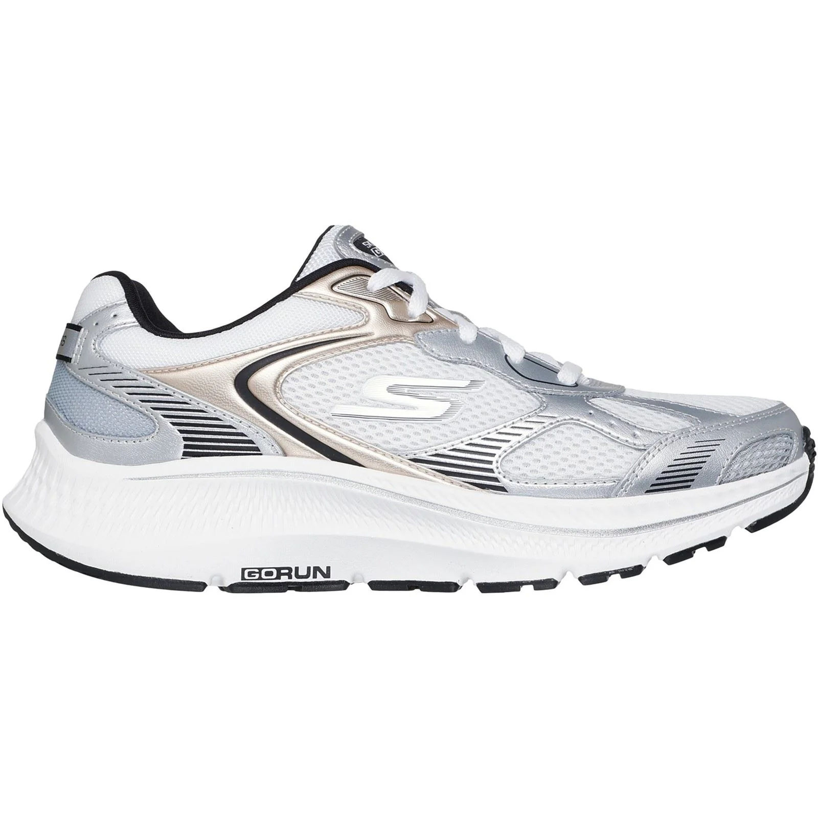 Skechers GO RUN Consistent 2.0 Volt Leather Women's White/Silver/Black Trainers - Image 5
