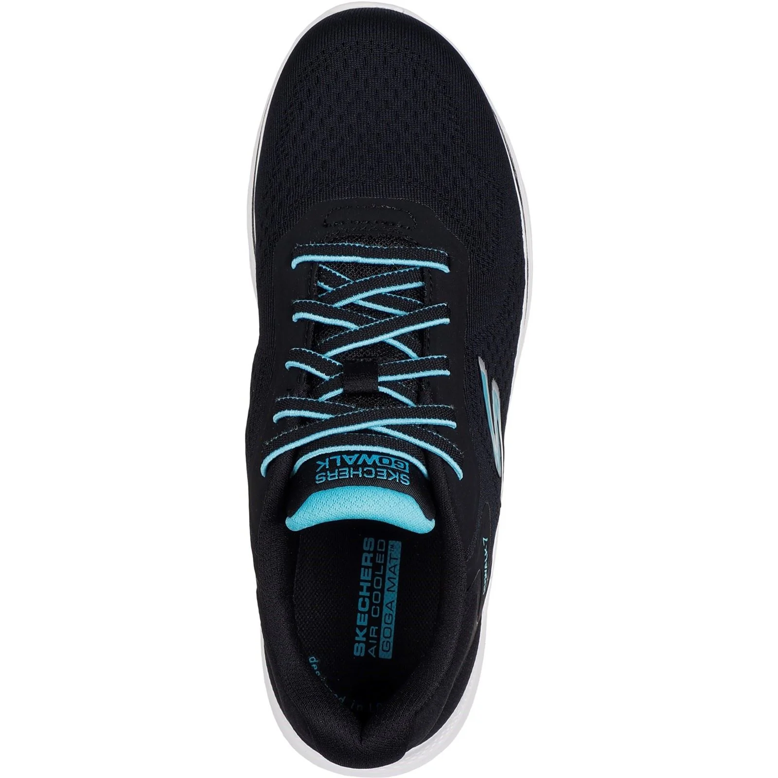 Skechers Women's GO WALK 7 - Cosmic Waves Trainers in Black/Turquoise - Image 3