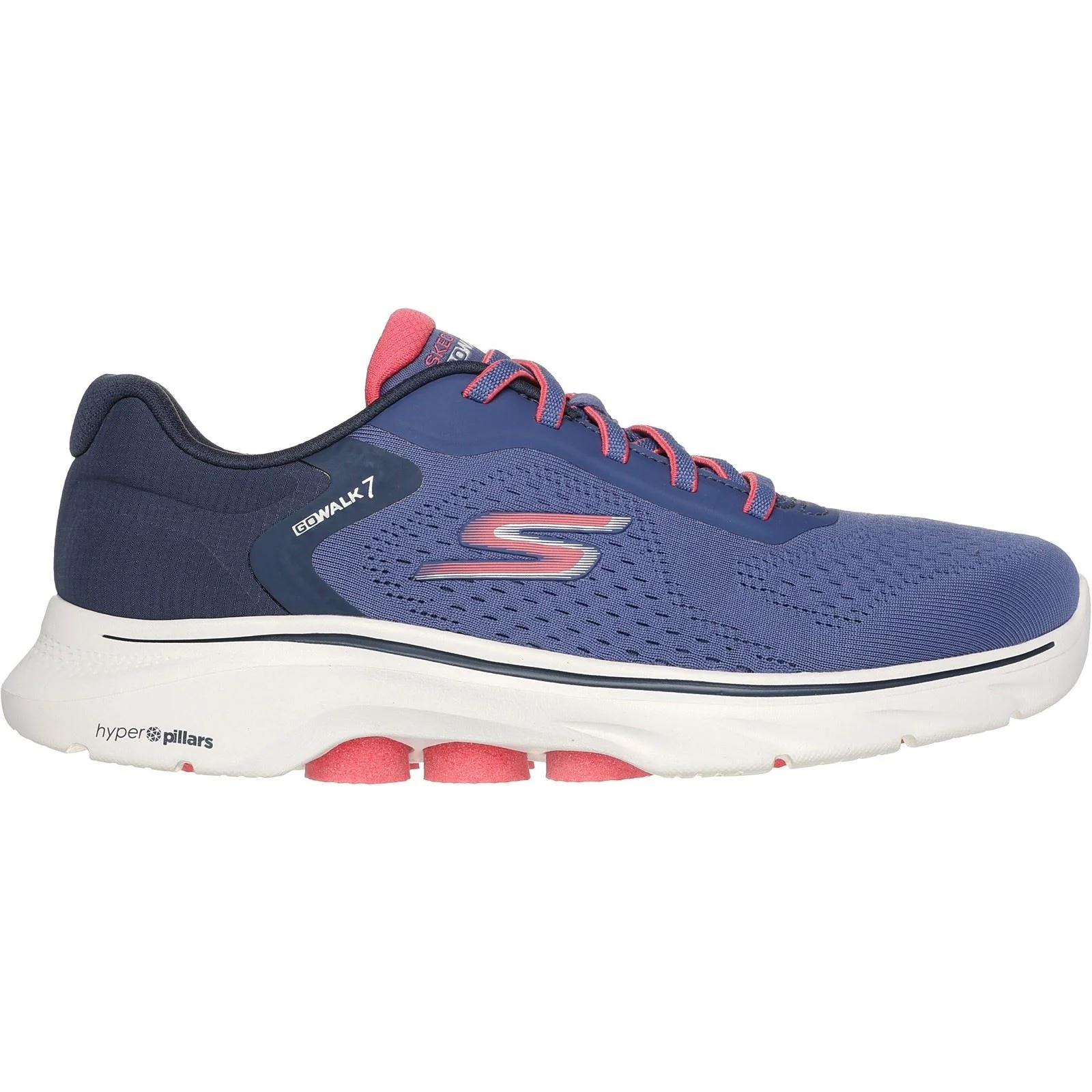 Skechers Women's GO WALK 7 - Cosmic Waves Trainers in Navy/Coral - Image 5